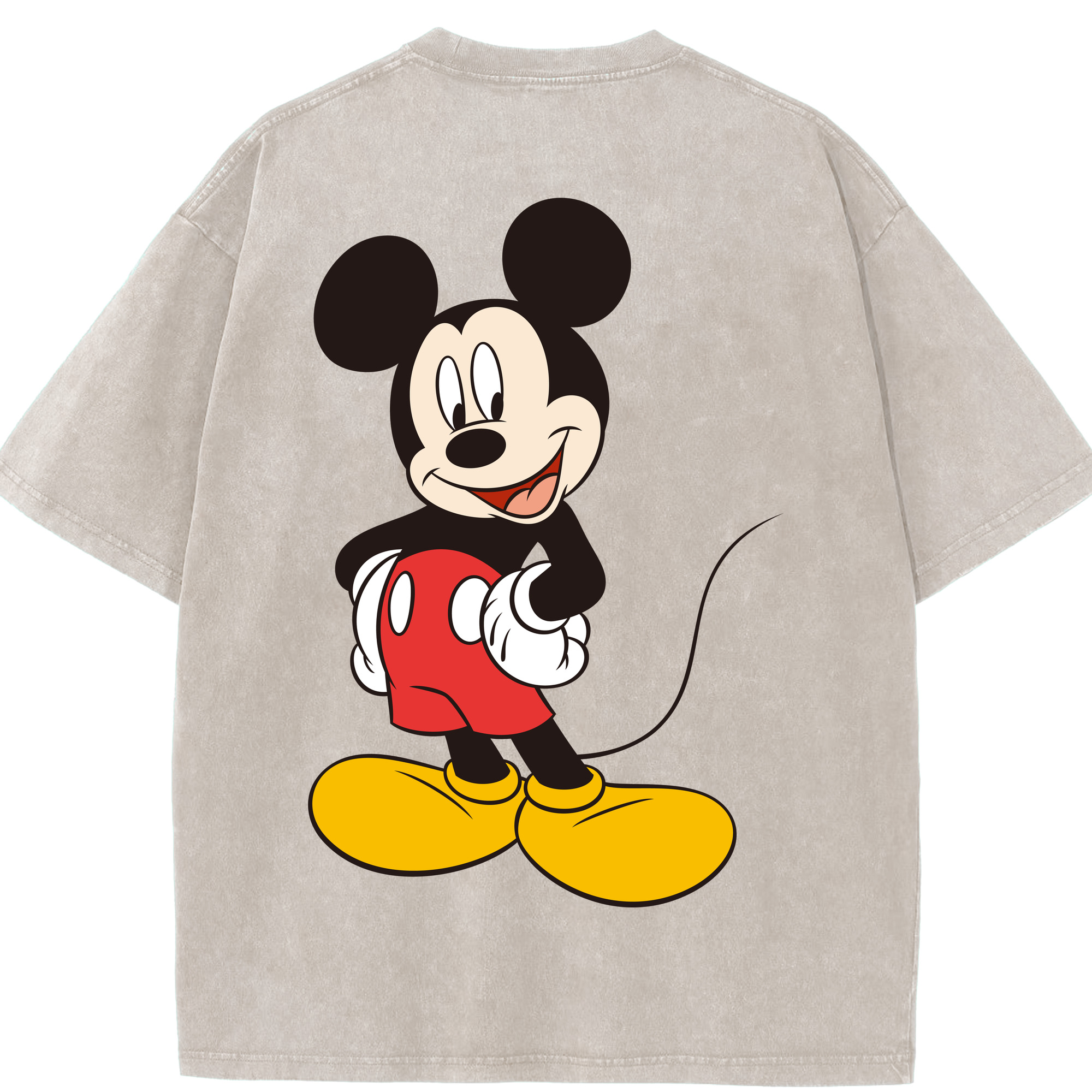 （画像用） ミッキーマウス Mickey Mouse 綿100% ヴィンテージ風 半袖Tシャツ（背面プリント）