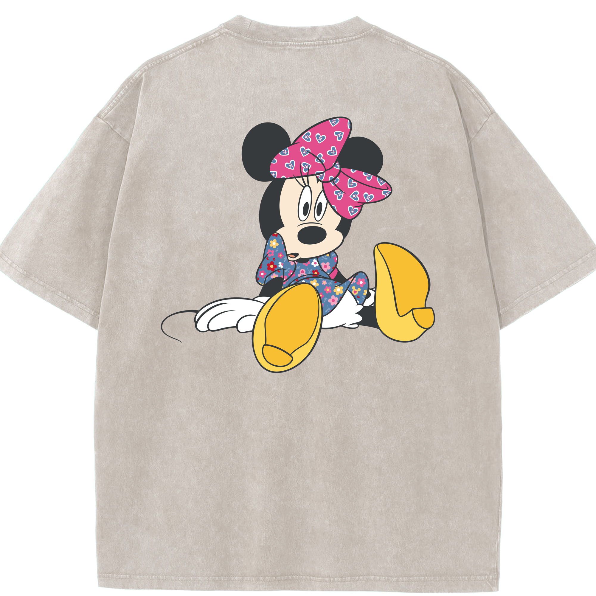 （画像用） ミッキーマウス Mickey Mouse 綿100% ヴィンテージ風 半袖Tシャツ（背面プリント）