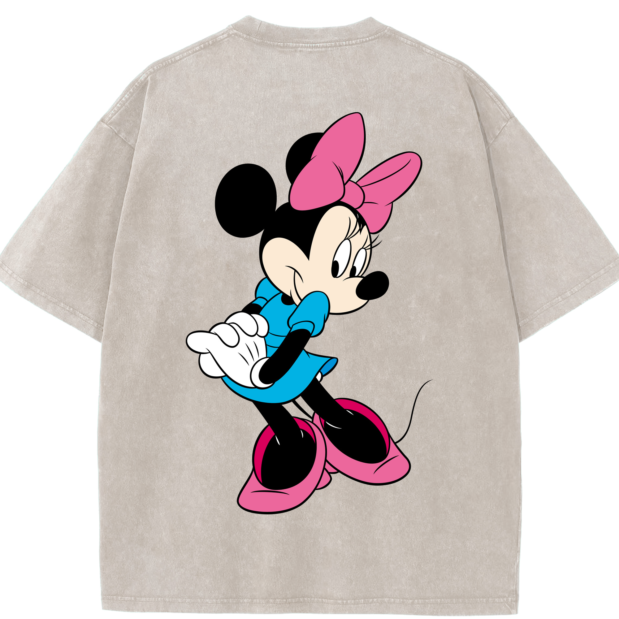 （画像用） ミッキーマウス Mickey Mouse 綿100% ヴィンテージ風 半袖Tシャツ（背面プリント）