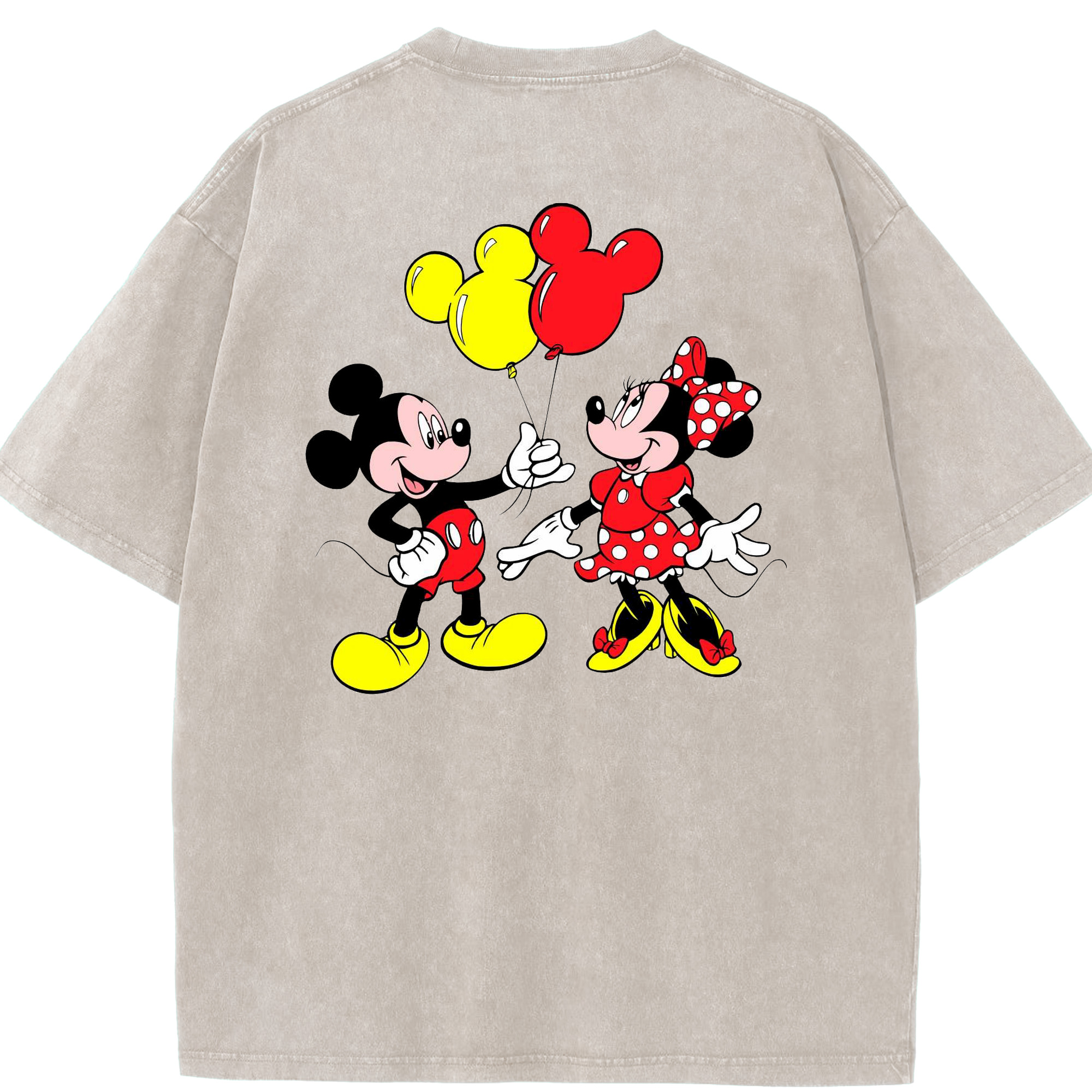 （画像用） ミッキーマウス Mickey Mouse 綿100% ヴィンテージ風 半袖Tシャツ（背面プリント）