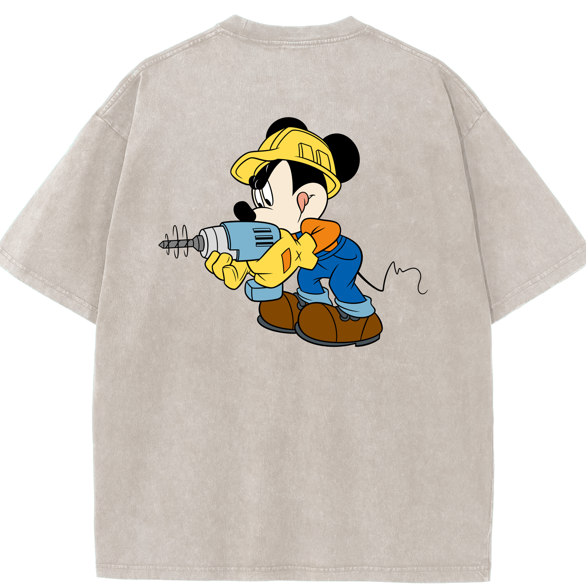 （画像用） ミッキーマウス Mickey Mouse 綿100% ヴィンテージ風 半袖Tシャツ（背面プリント）