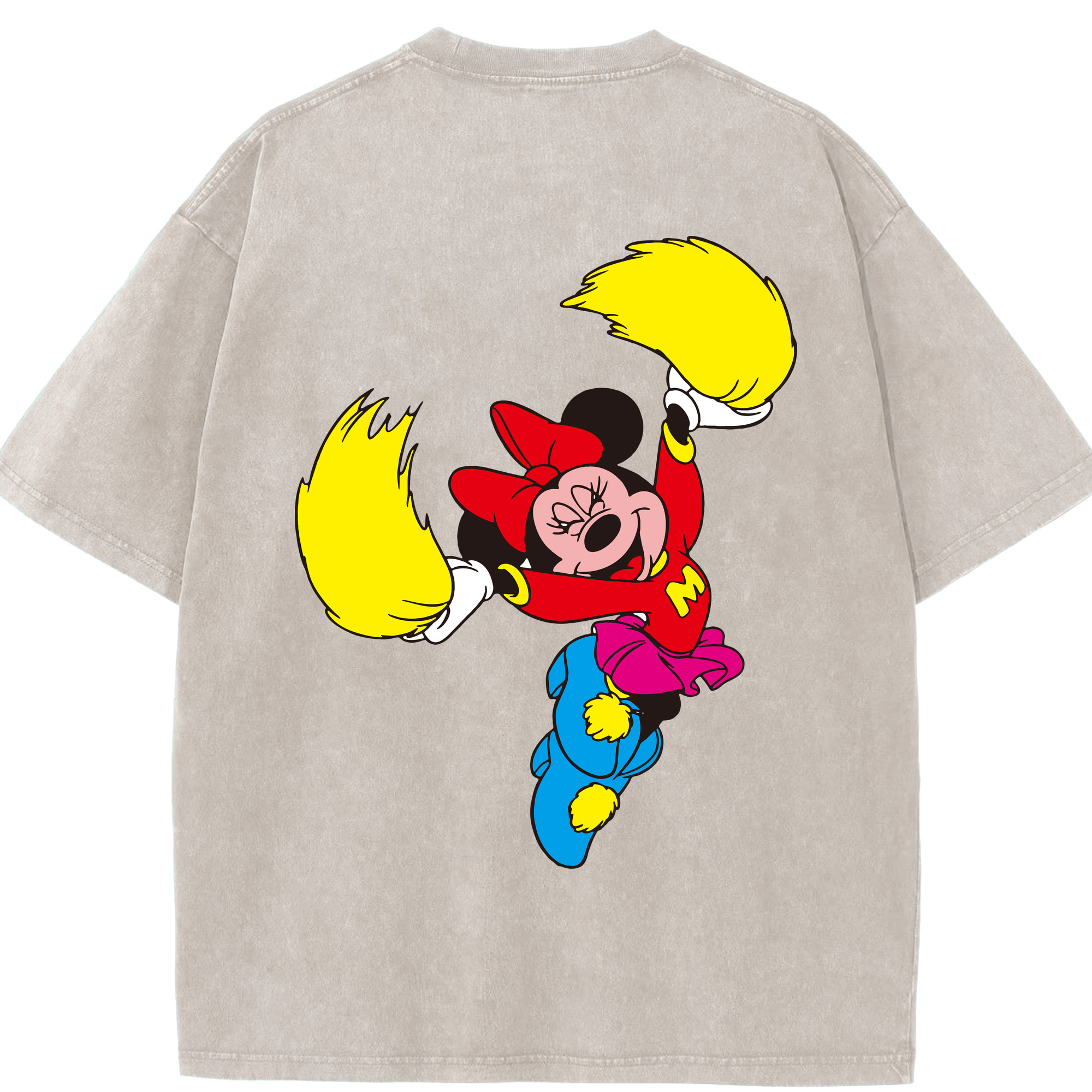 （画像用） ミッキーマウス Mickey Mouse 綿100% ヴィンテージ風 半袖Tシャツ（背面プリント）