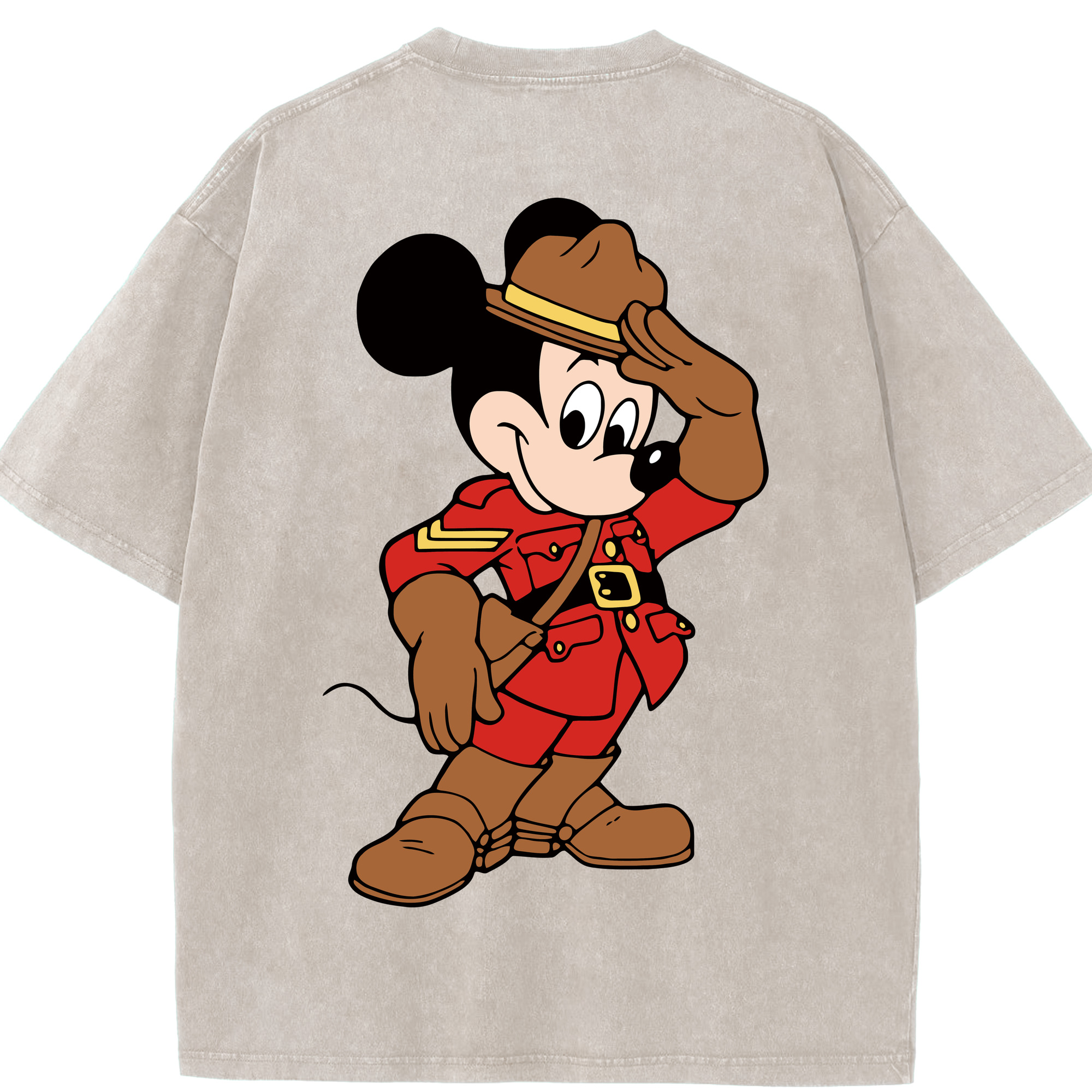 （画像用） ミッキーマウス Mickey Mouse 綿100% ヴィンテージ風 半袖Tシャツ（背面プリント）