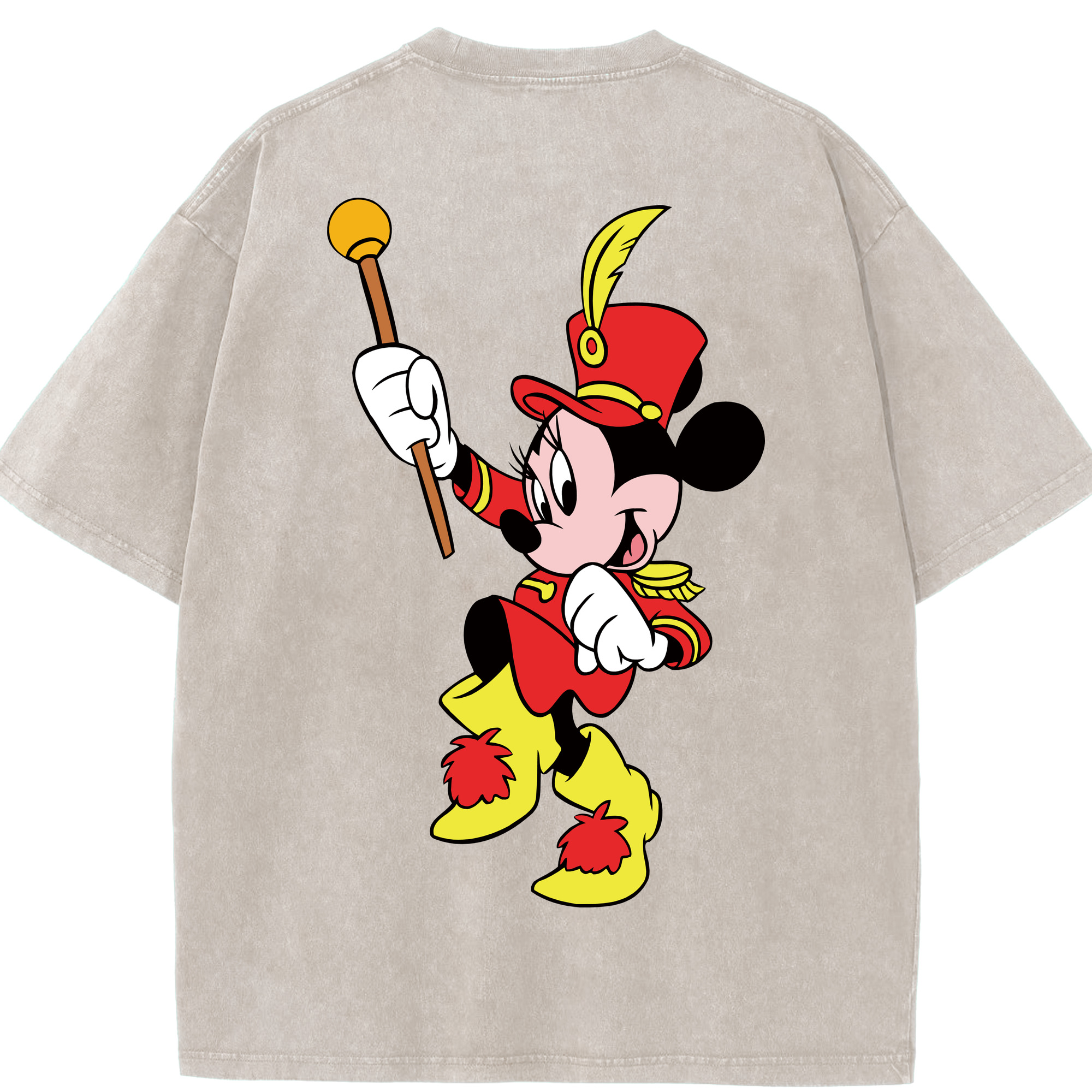 （画像用） ミッキーマウス Mickey Mouse 綿100% ヴィンテージ風 半袖Tシャツ（背面プリント）