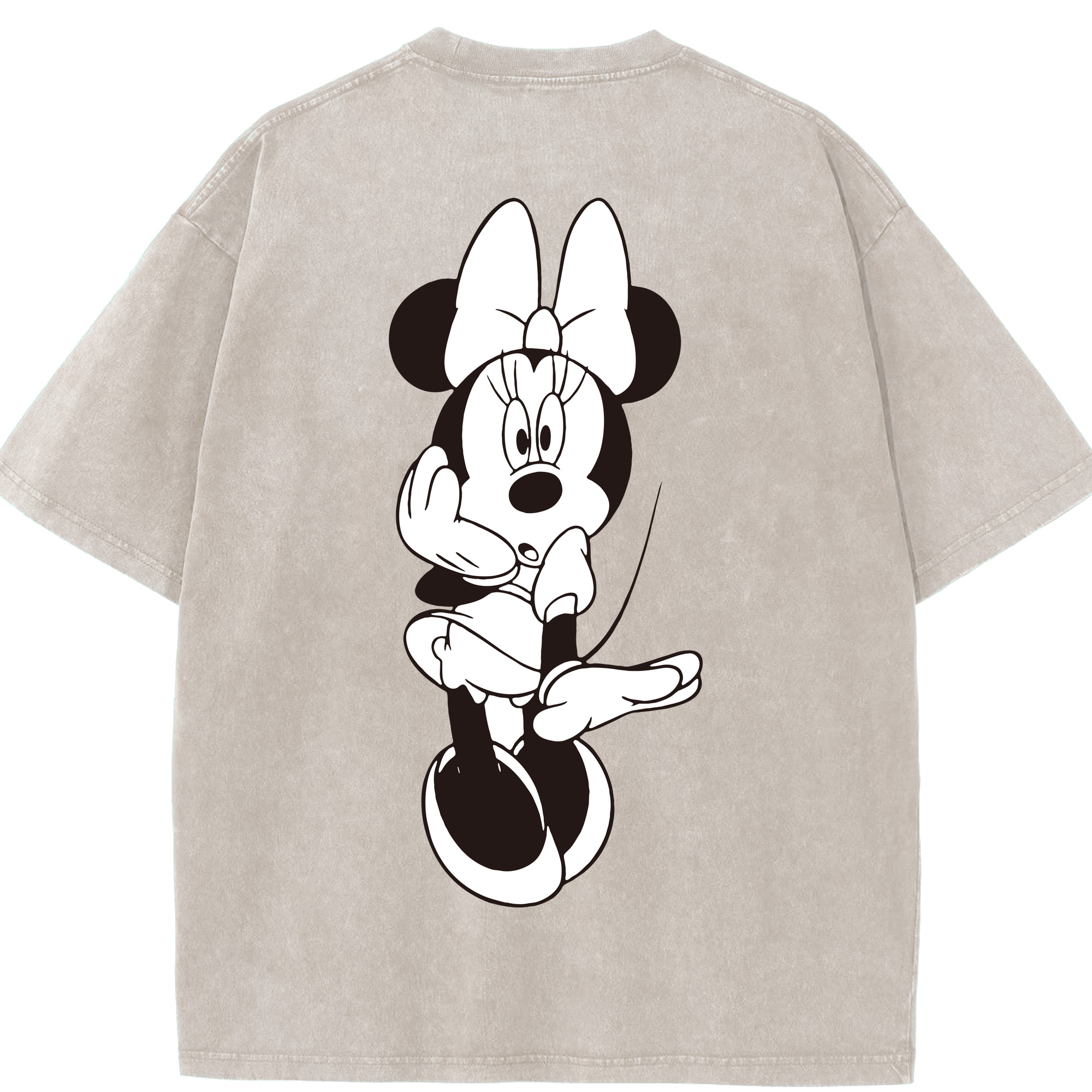 （画像用） ミッキーマウス Mickey Mouse 綿100% ヴィンテージ風 半袖Tシャツ（背面プリント）