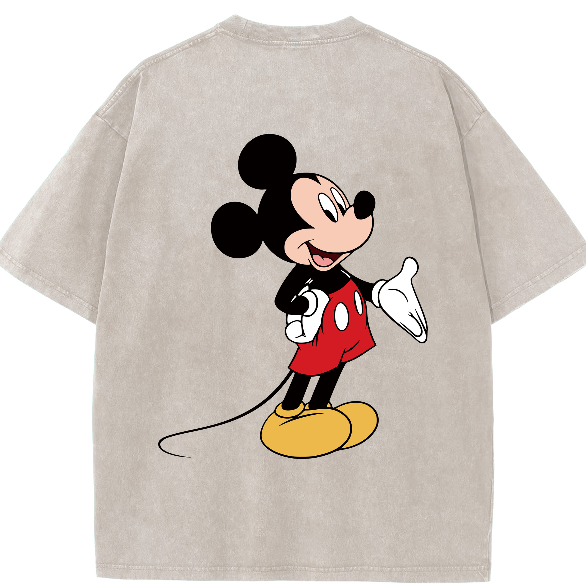 （画像用） ミッキーマウス Mickey Mouse 綿100% ヴィンテージ風 半袖Tシャツ（背面プリント）