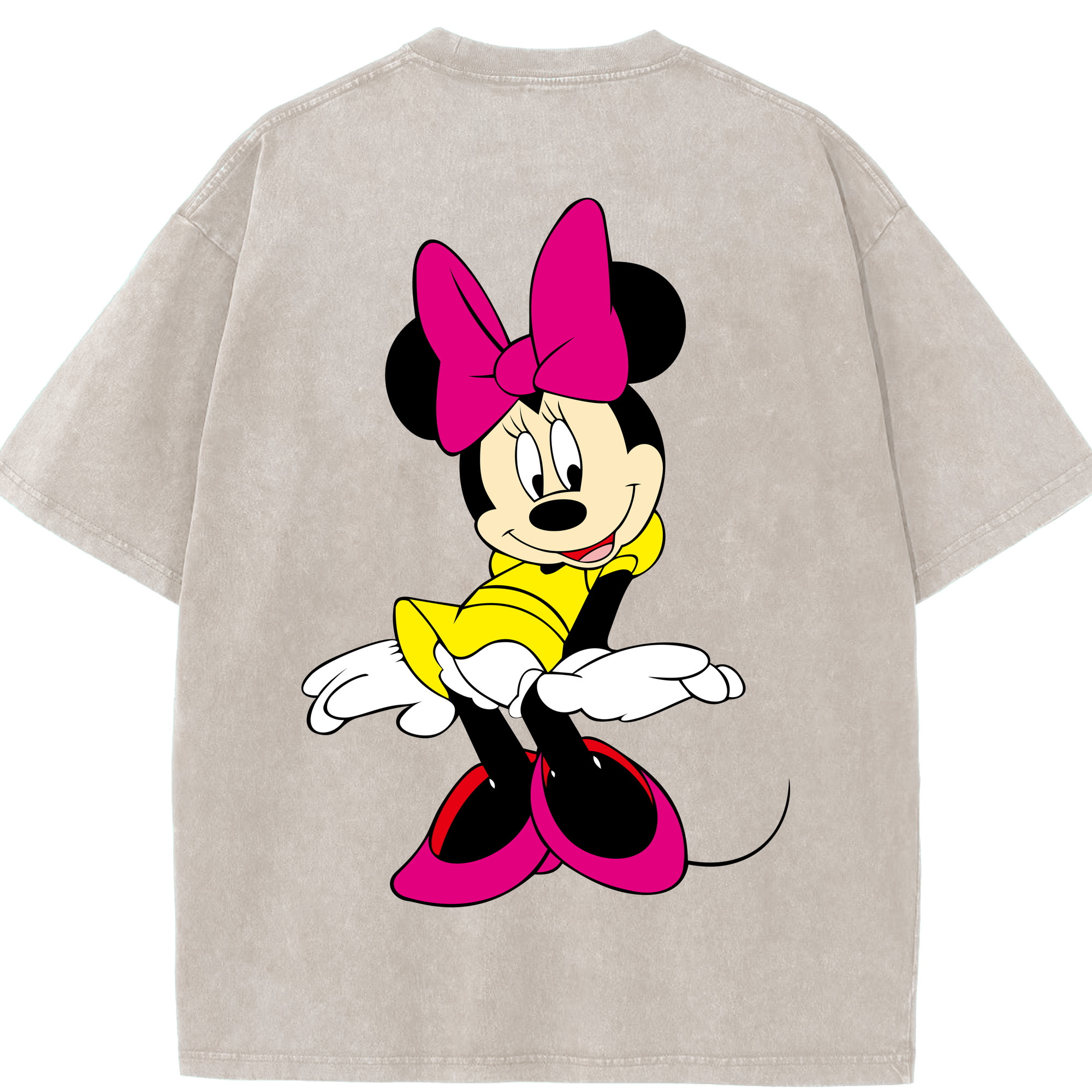 （画像用） ミッキーマウス Mickey Mouse 綿100% ヴィンテージ風 半袖Tシャツ（背面プリント）