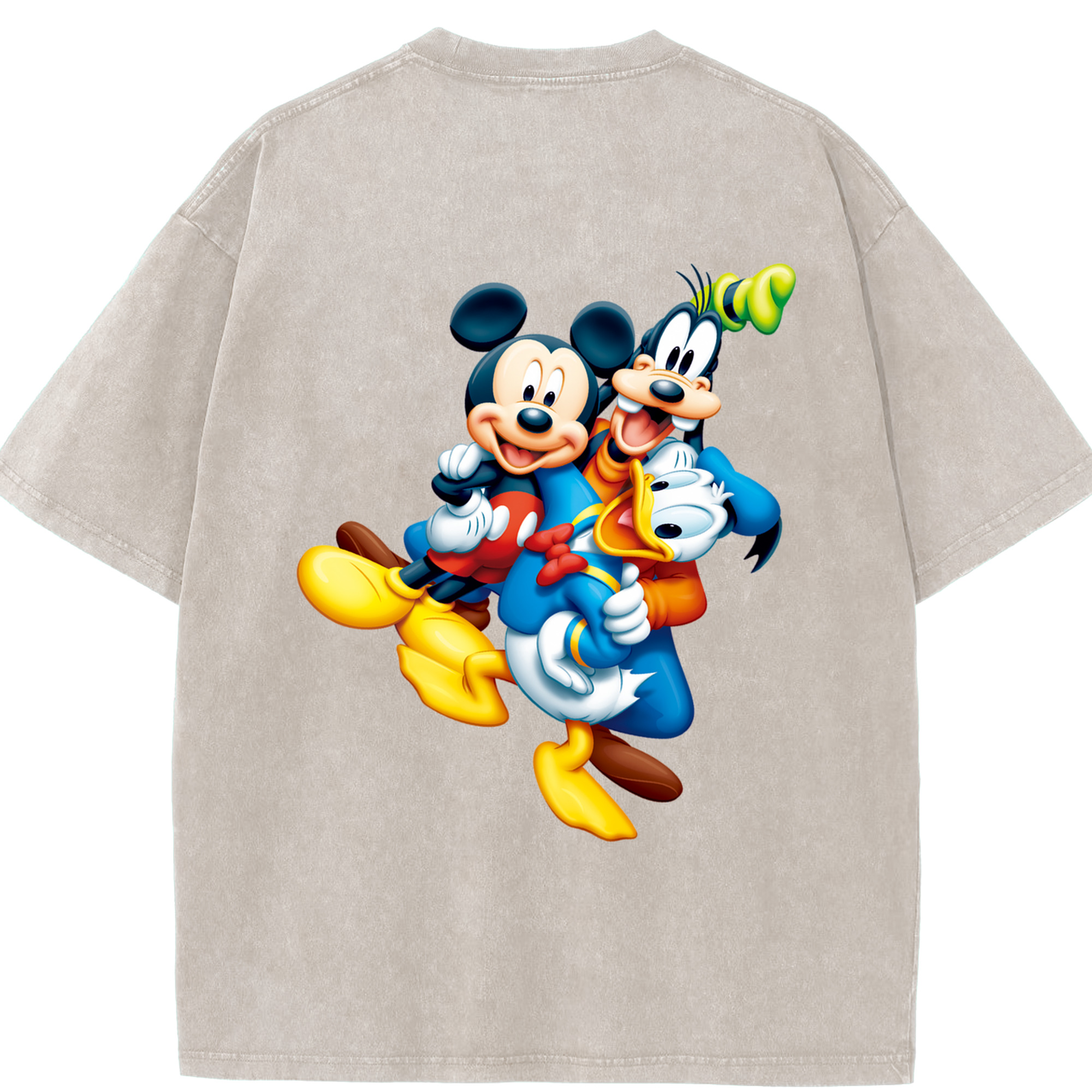 （画像用） ミッキーマウス Mickey Mouse 綿100% ヴィンテージ風 半袖Tシャツ（背面プリント）