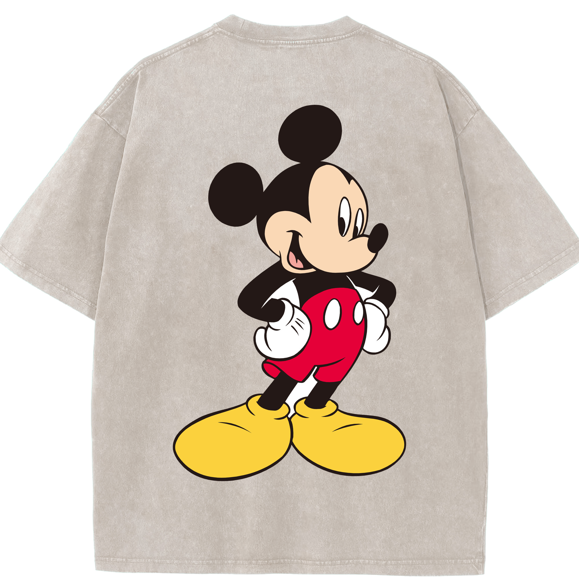 （画像用） ミッキーマウス Mickey Mouse 綿100% ヴィンテージ風 半袖Tシャツ（背面プリント）