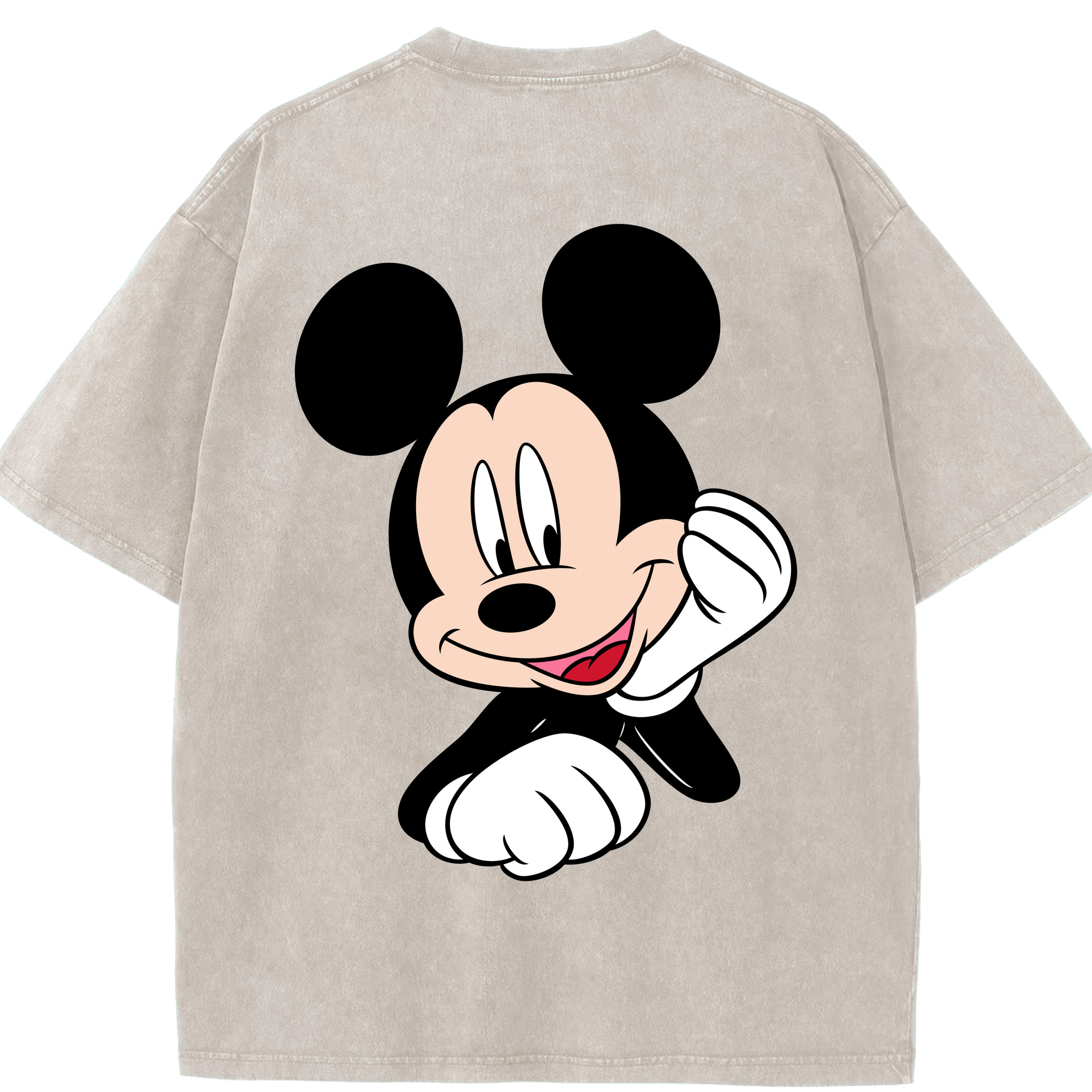 （画像用） ミッキーマウス Mickey Mouse 綿100% ヴィンテージ風 半袖Tシャツ（背面プリント）