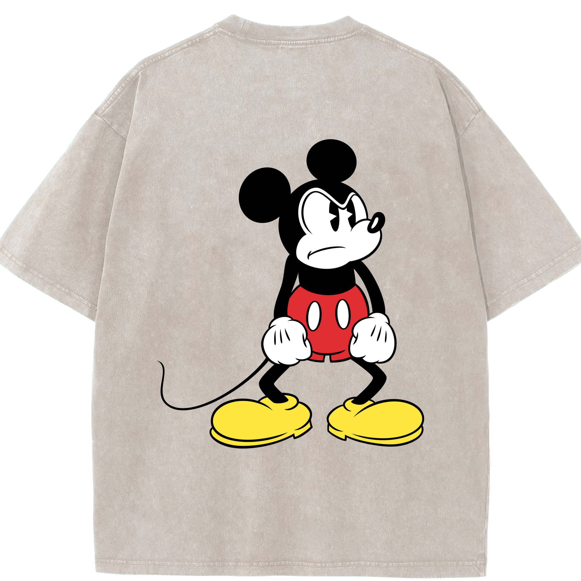 （画像用） ミッキーマウス Mickey Mouse 綿100% ヴィンテージ風 半袖Tシャツ（背面プリント）