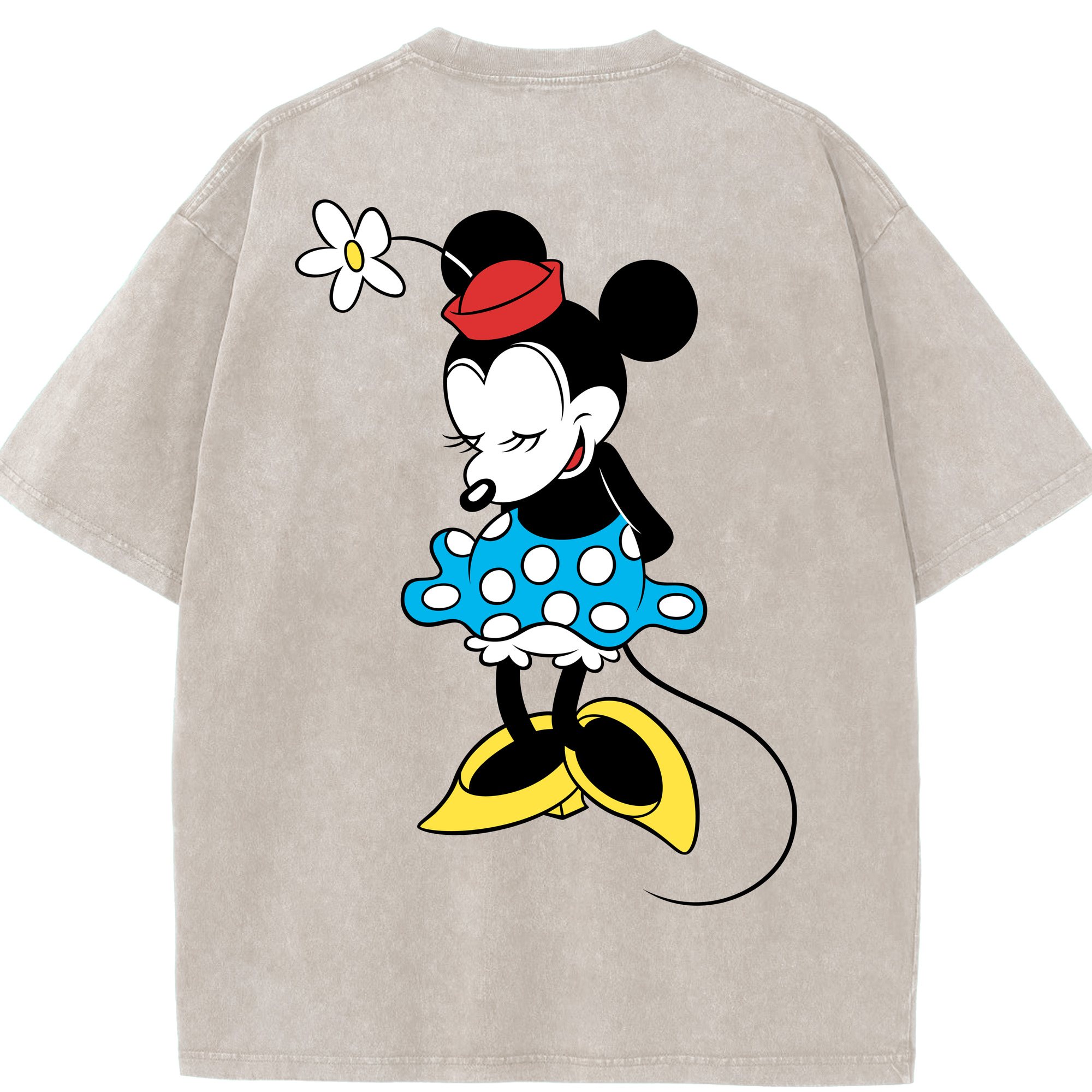 （画像用） ミッキーマウス Mickey Mouse 綿100% ヴィンテージ風 半袖Tシャツ（背面プリント）