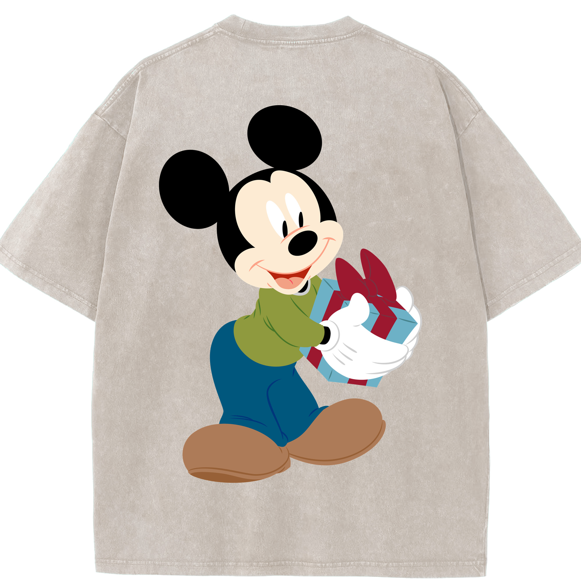 （画像用） ミッキーマウス Mickey Mouse 綿100% ヴィンテージ風 半袖Tシャツ（背面プリント）