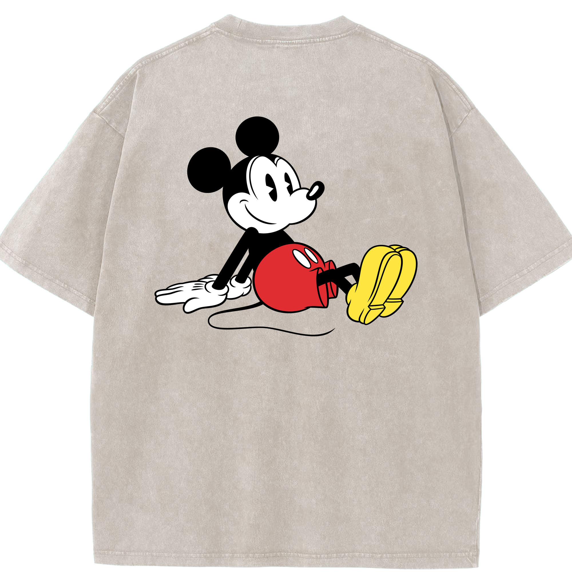 （画像用） ミッキーマウス Mickey Mouse 綿100% ヴィンテージ風 半袖Tシャツ（背面プリント）