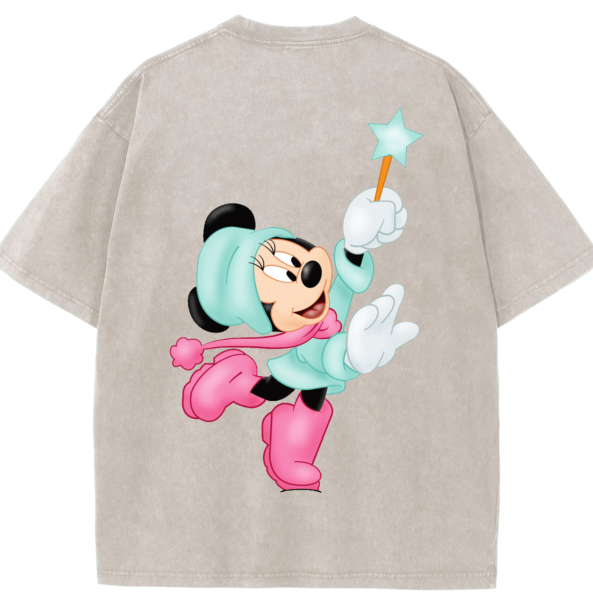 （画像用） ミッキーマウス Mickey Mouse 綿100% ヴィンテージ風 半袖Tシャツ（背面プリント）
