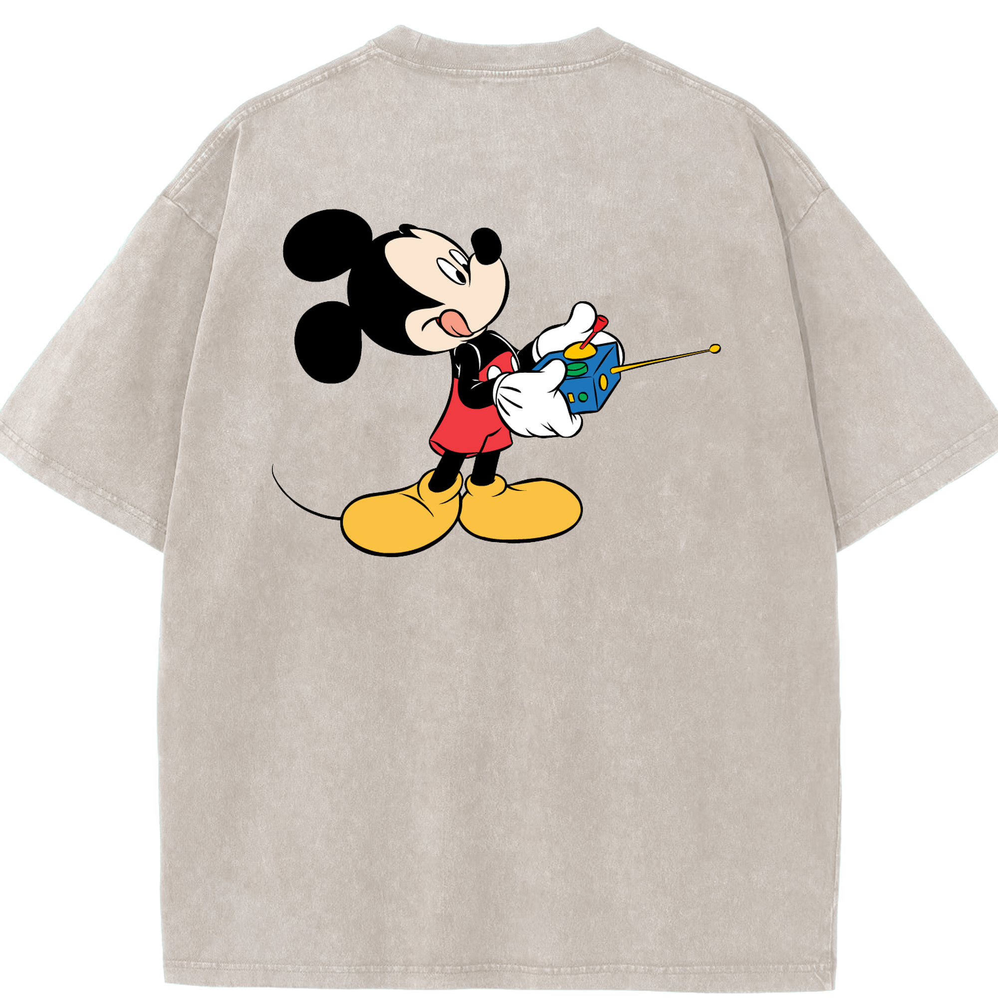 （画像用） ミッキーマウス Mickey Mouse 綿100% ヴィンテージ風 半袖Tシャツ（背面プリント）