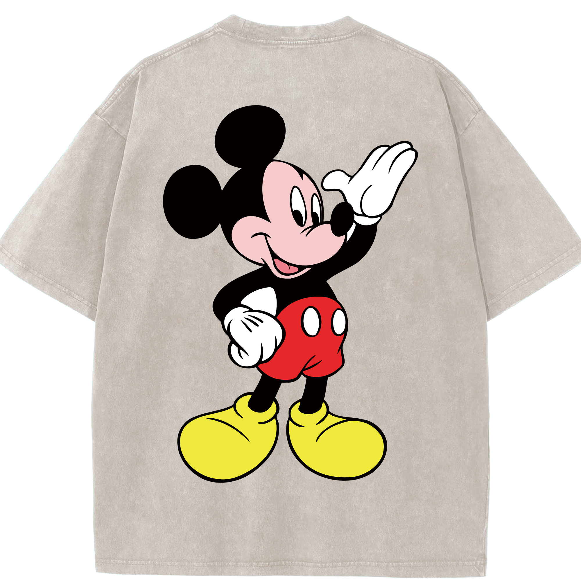 （画像用） ミッキーマウス Mickey Mouse 綿100% ヴィンテージ風 半袖Tシャツ（背面プリント）