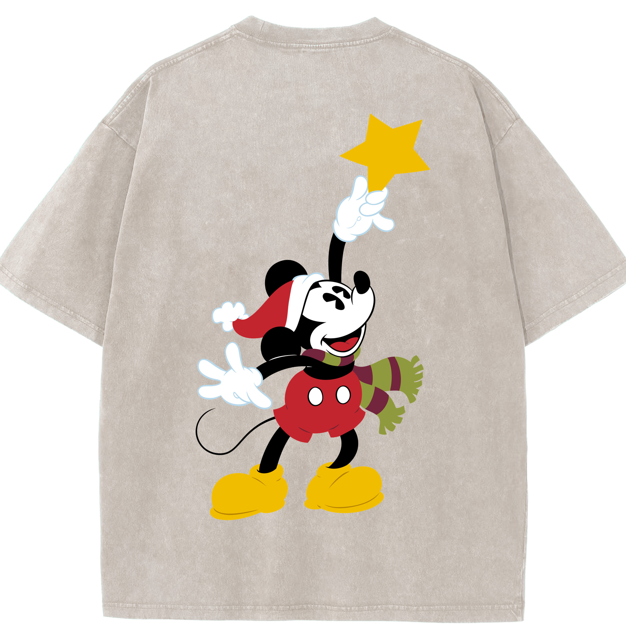 （画像用） ミッキーマウス Mickey Mouse 綿100% ヴィンテージ風 半袖Tシャツ（背面プリント）