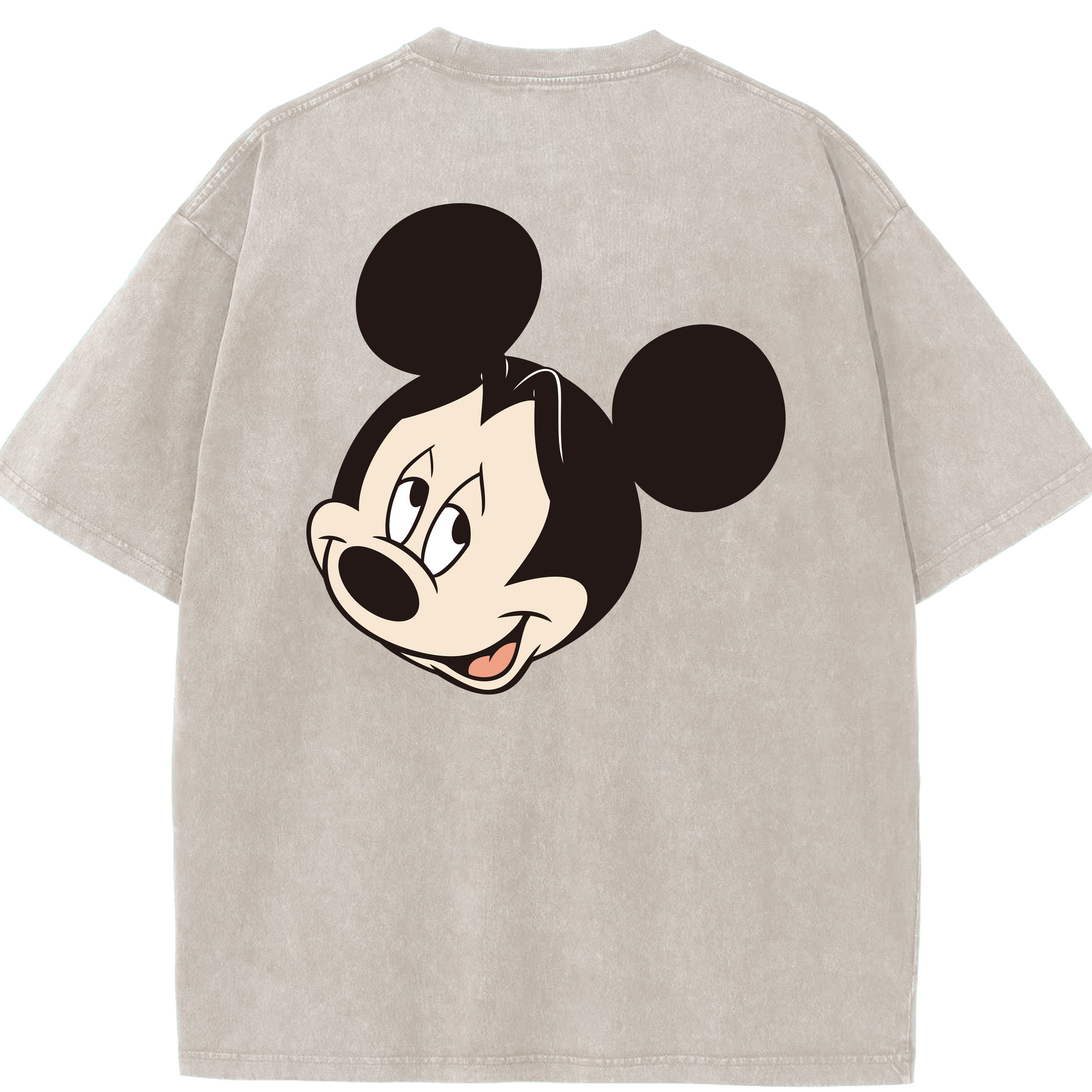 （画像用） ミッキーマウス Mickey Mouse 綿100% ヴィンテージ風 半袖Tシャツ（背面プリント）