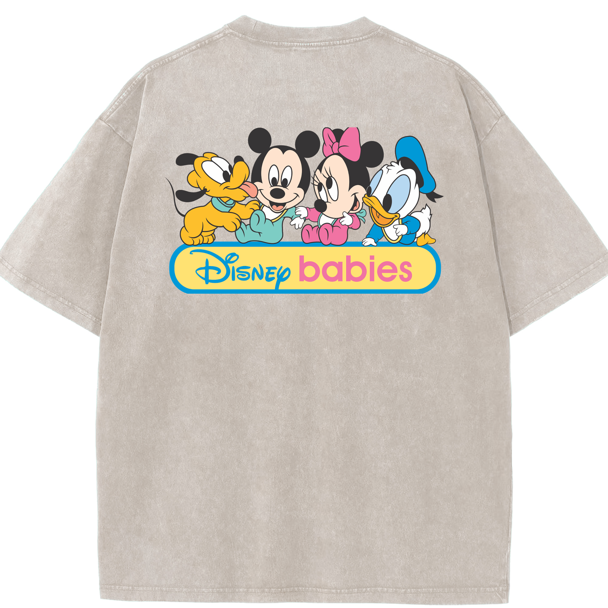 （画像用） ミッキーマウス Mickey Mouse 綿100% ヴィンテージ風 半袖Tシャツ（背面プリント）