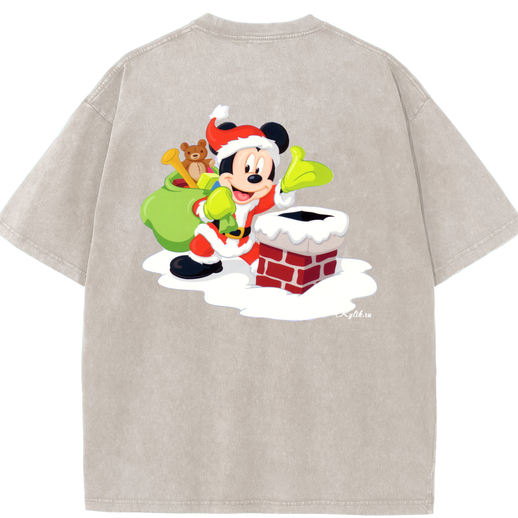 （画像用） ミッキーマウス Mickey Mouse 綿100% ヴィンテージ風 半袖Tシャツ（背面プリント）