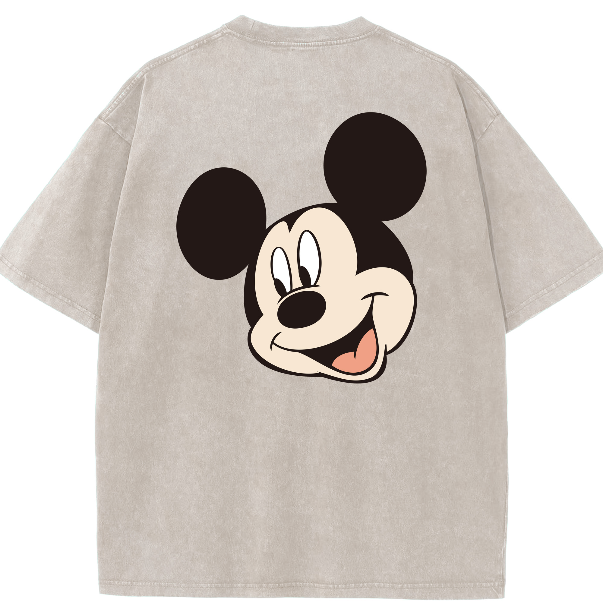 （画像用） ミッキーマウス Mickey Mouse 綿100% ヴィンテージ風 半袖Tシャツ（背面プリント）