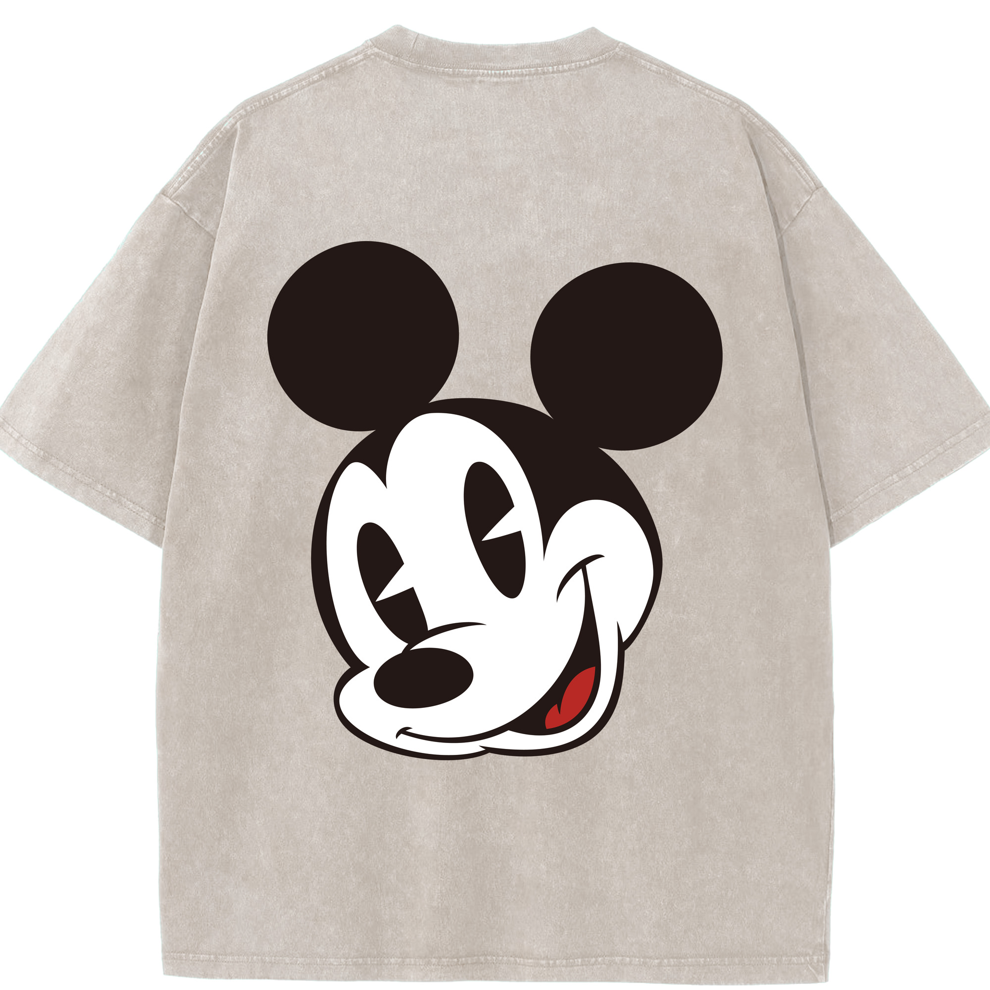 （画像用） ミッキーマウス Mickey Mouse 綿100% ヴィンテージ風 半袖Tシャツ（背面プリント）