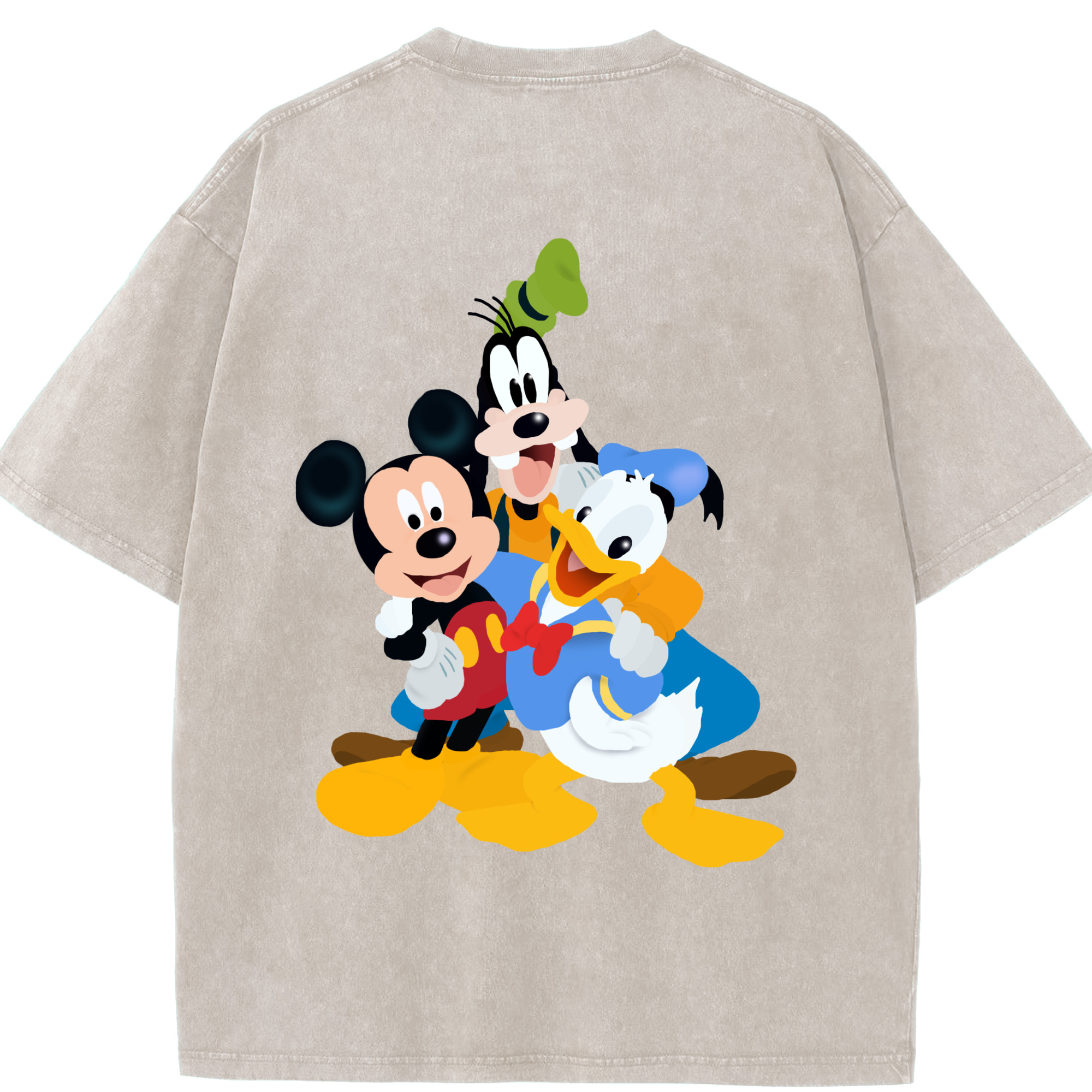 （画像用） ミッキーマウス Mickey Mouse 綿100% ヴィンテージ風 半袖Tシャツ（背面プリント）