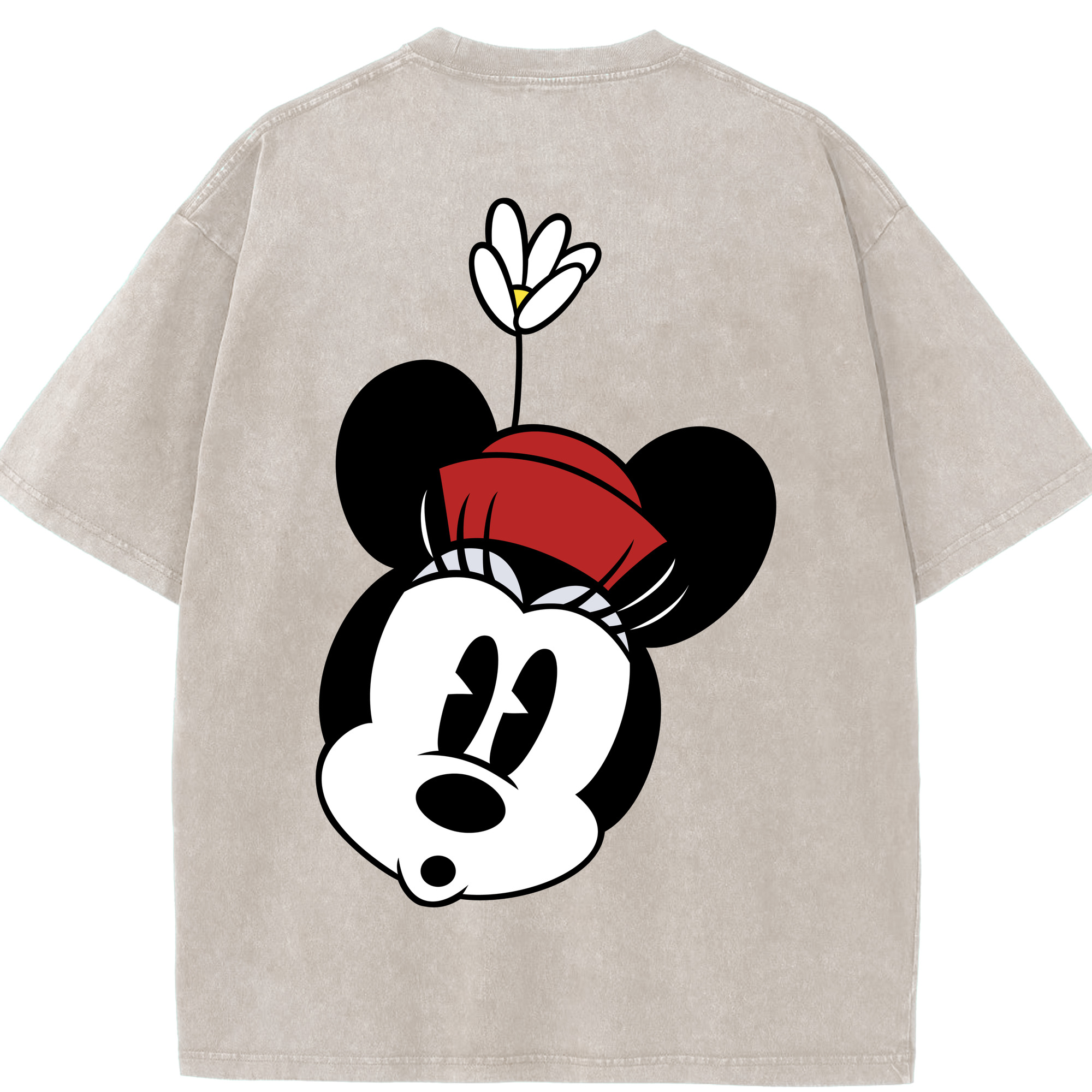 （画像用） ミッキーマウス Mickey Mouse 綿100% ヴィンテージ風 半袖Tシャツ（背面プリント）
