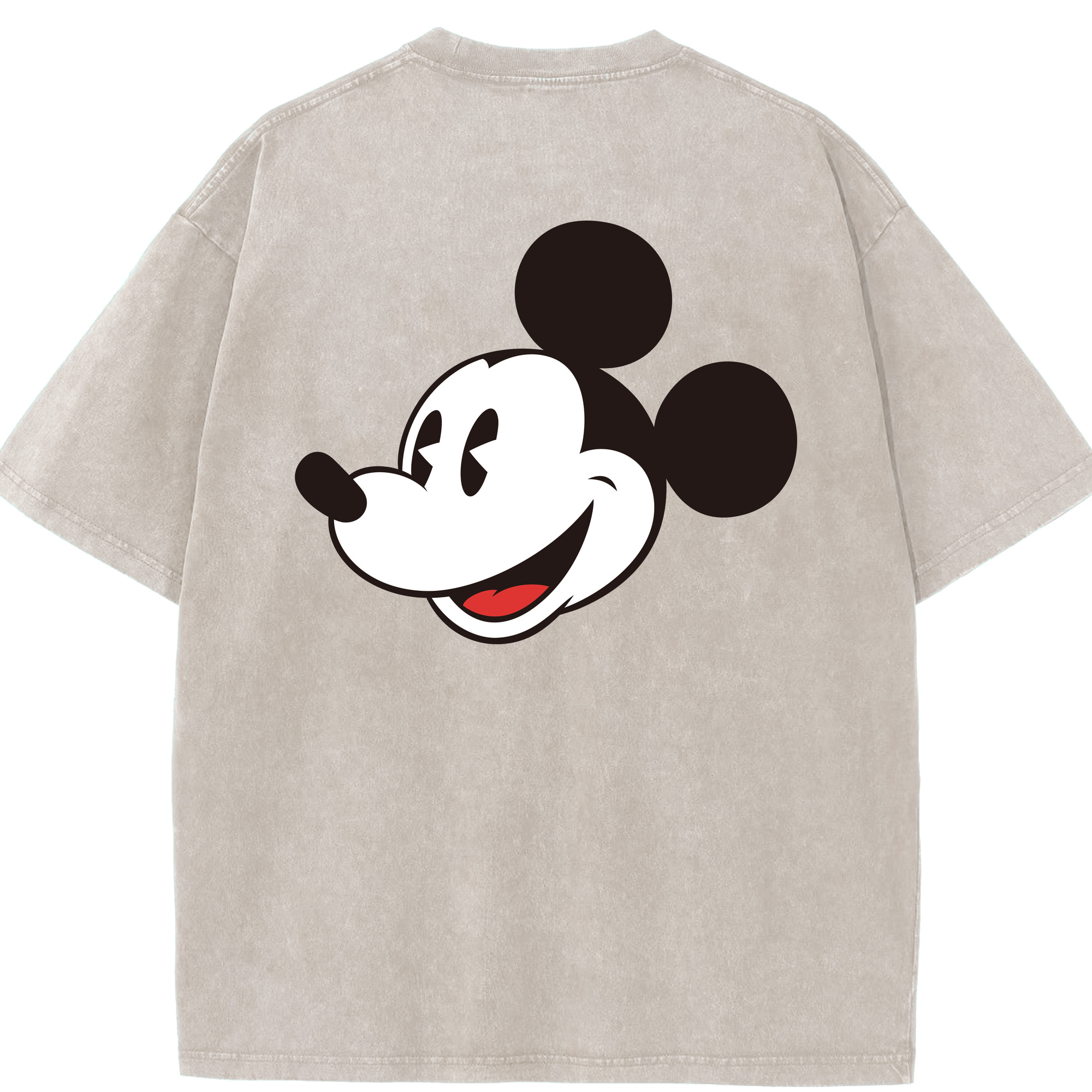 （画像用） ミッキーマウス Mickey Mouse 綿100% ヴィンテージ風 半袖Tシャツ（背面プリント）