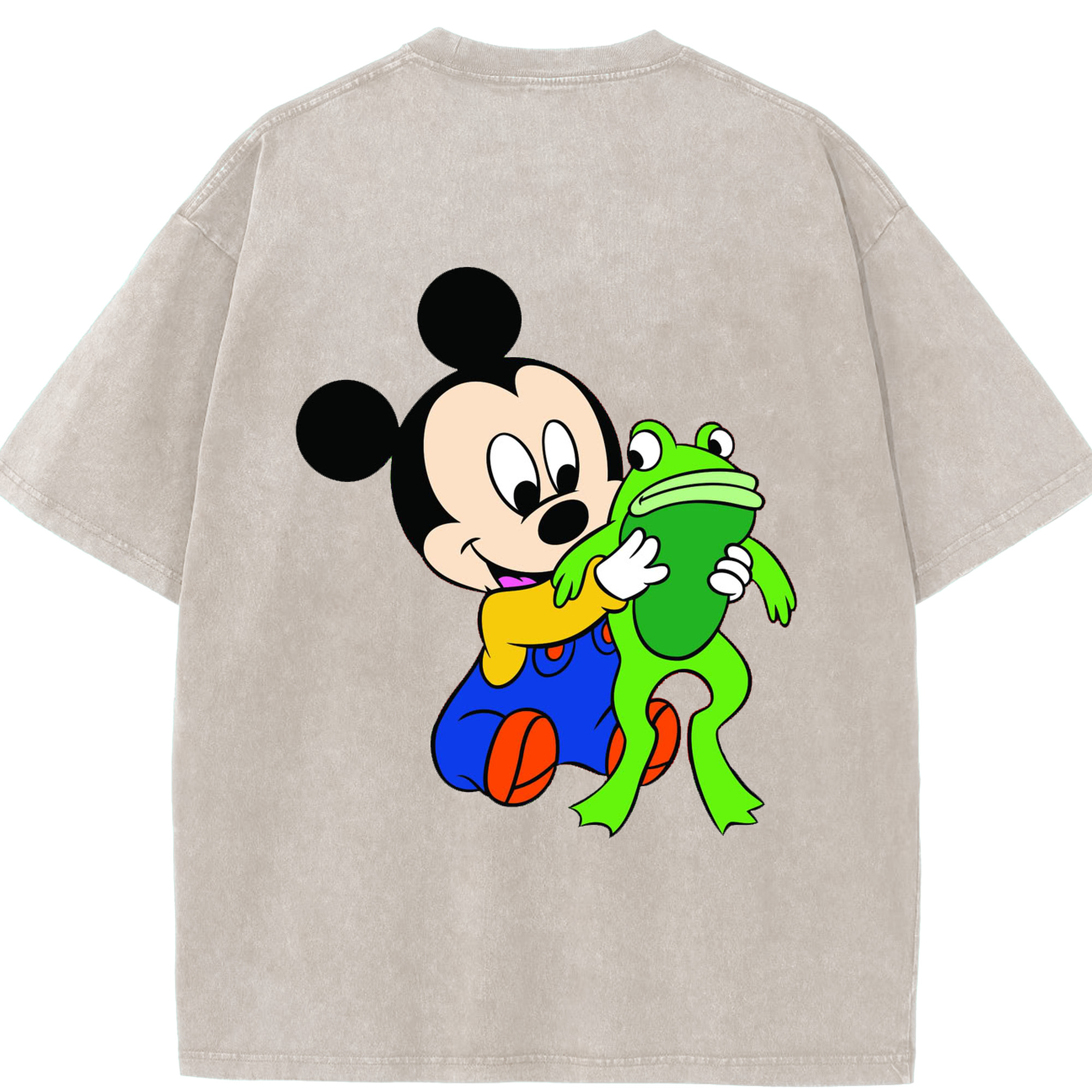 （画像用） ミッキーマウス Mickey Mouse 綿100% ヴィンテージ風 半袖Tシャツ（背面プリント）