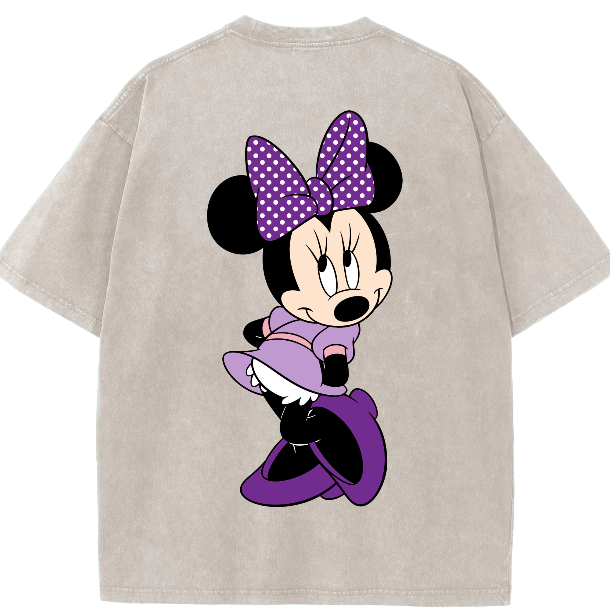 （画像用） ミッキーマウス Mickey Mouse 綿100% ヴィンテージ風 半袖Tシャツ（背面プリント）