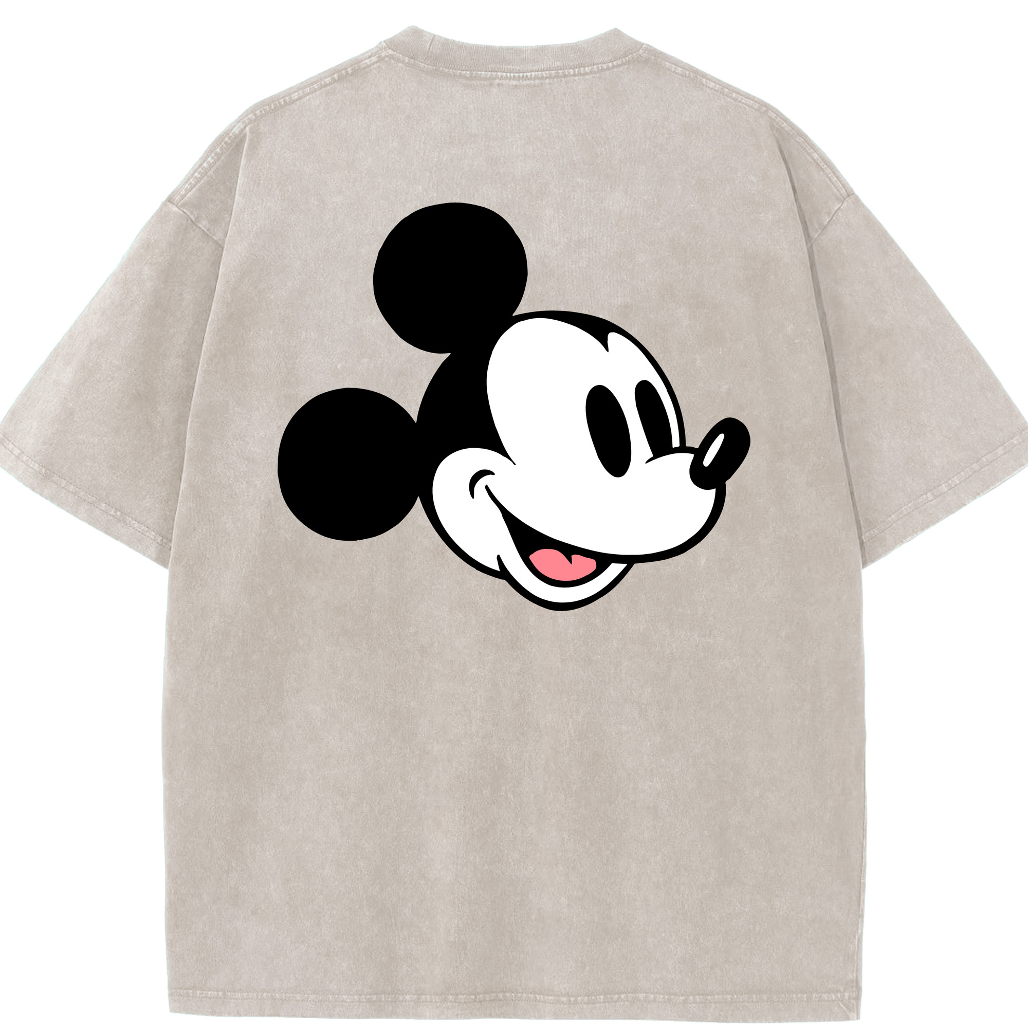 （画像用） ミッキーマウス Mickey Mouse 綿100% ヴィンテージ風 半袖Tシャツ（背面プリント）