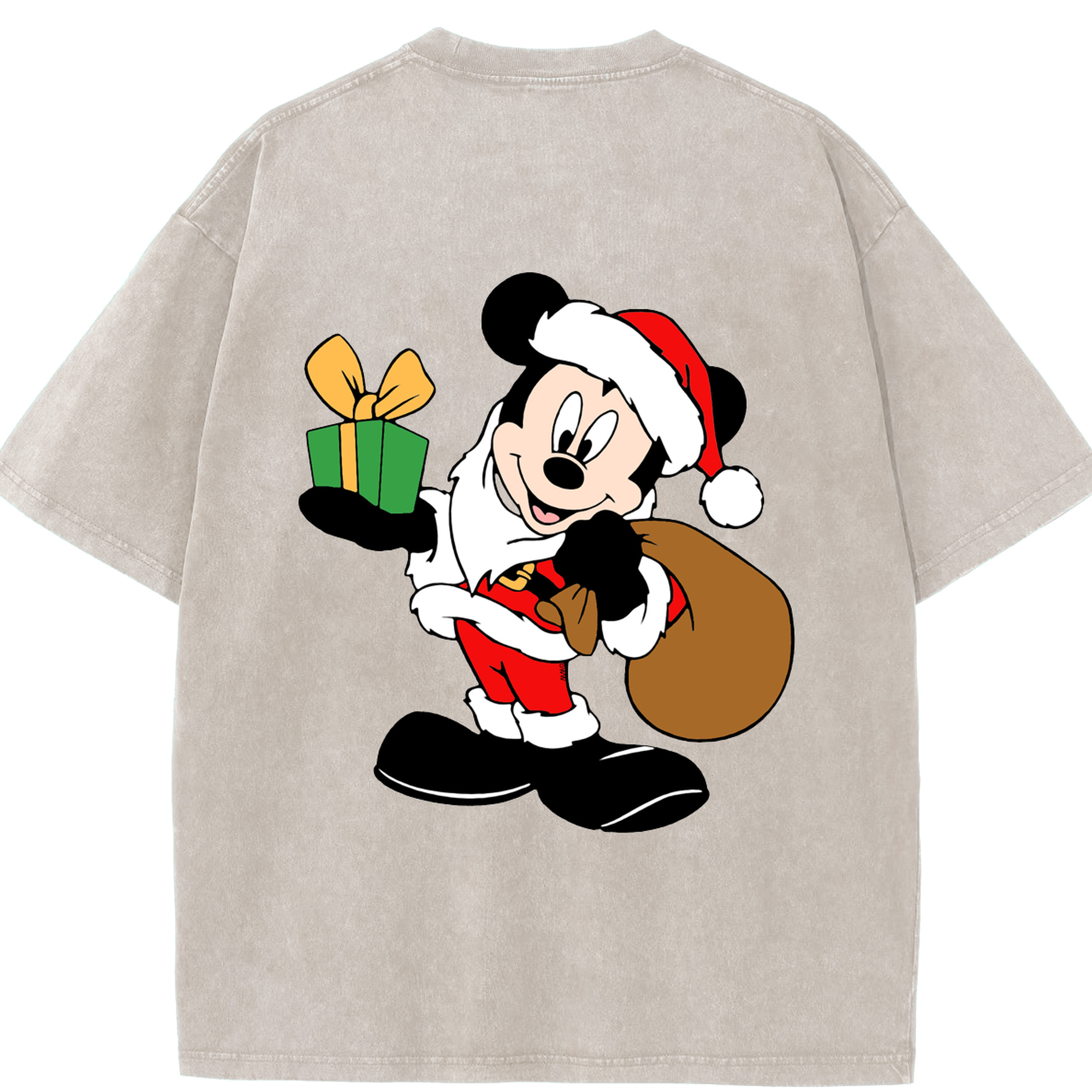 （画像用） ミッキーマウス Mickey Mouse 綿100% ヴィンテージ風 半袖Tシャツ（背面プリント）