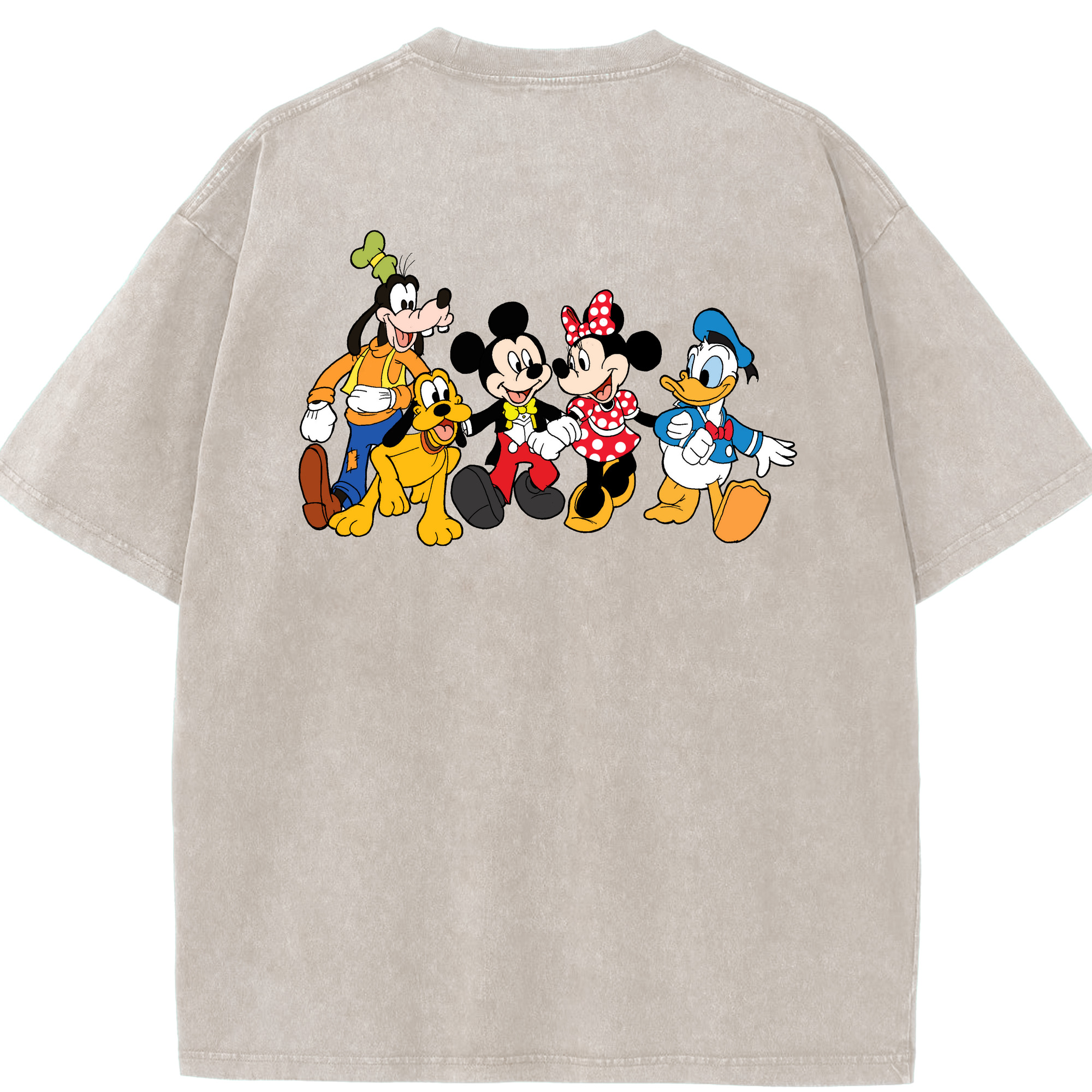 （画像用） ミッキーマウス Mickey Mouse 綿100% ヴィンテージ風 半袖Tシャツ（背面プリント）