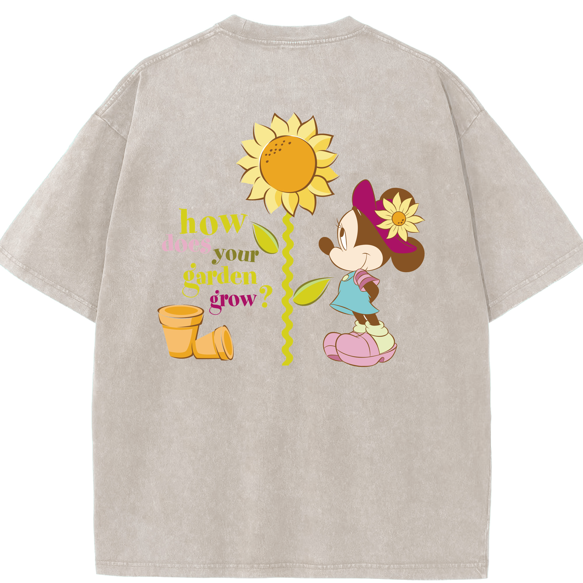 （画像用） ミッキーマウス Mickey Mouse 綿100% ヴィンテージ風 半袖Tシャツ（背面プリント）