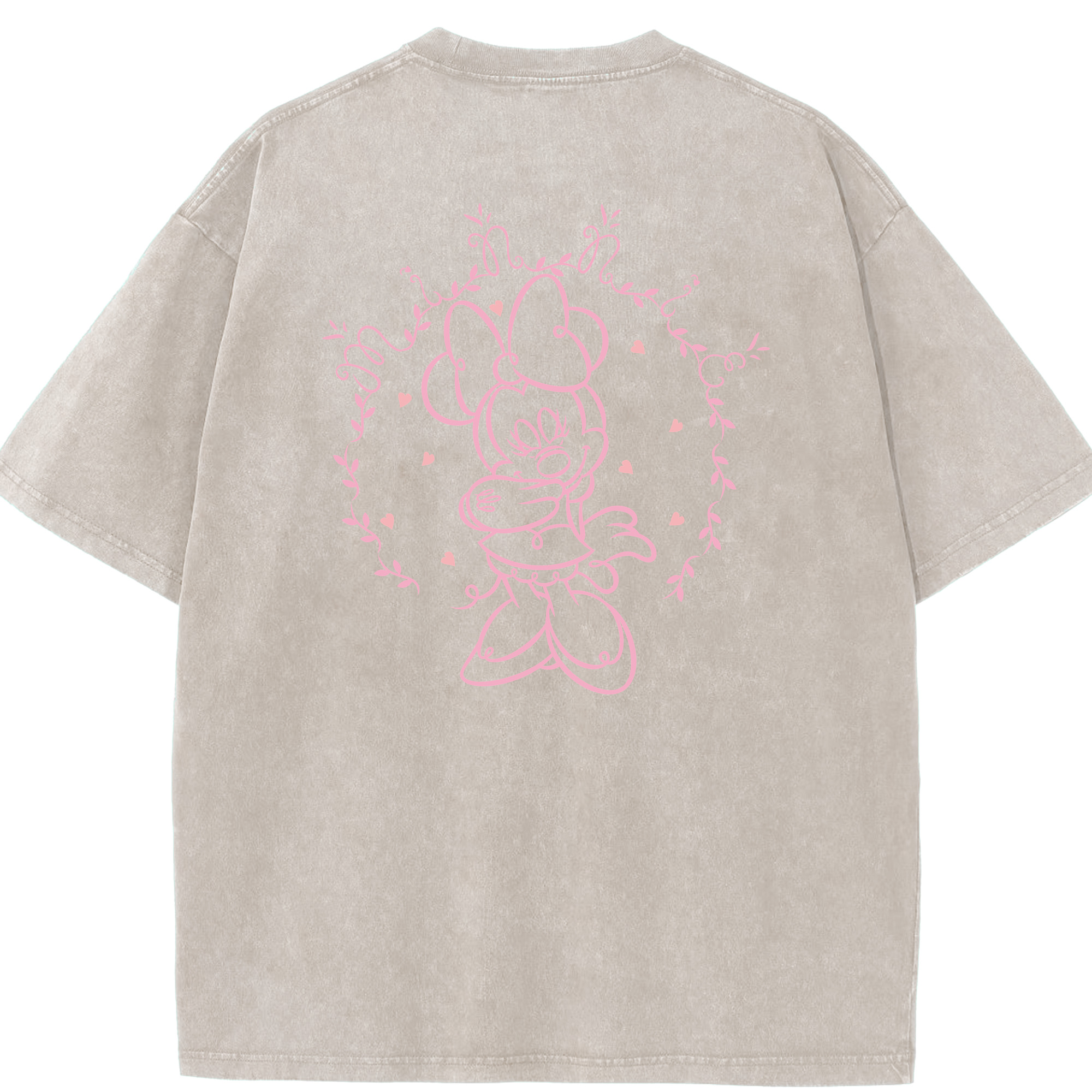 （画像用） ミッキーマウス Mickey Mouse 綿100% ヴィンテージ風 半袖Tシャツ（背面プリント）