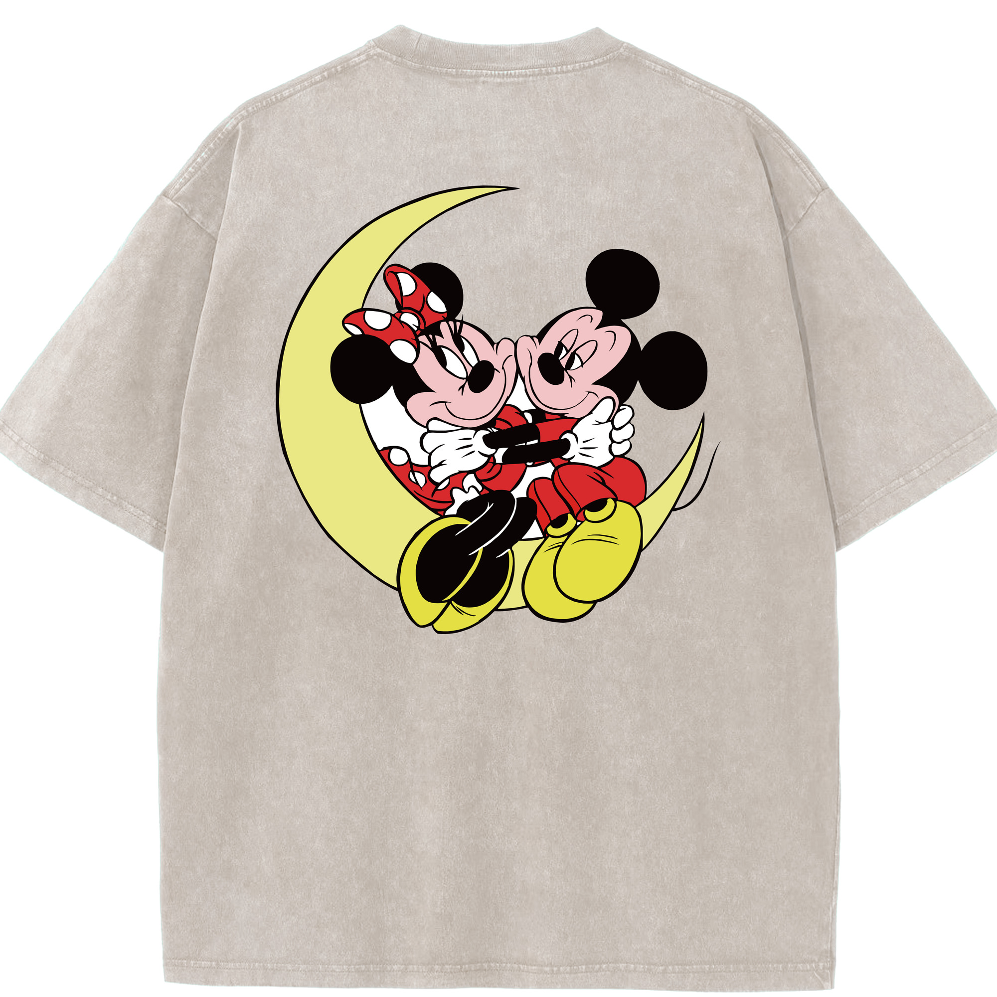 （画像用） ミッキーマウス Mickey Mouse 綿100% ヴィンテージ風 半袖Tシャツ（背面プリント）