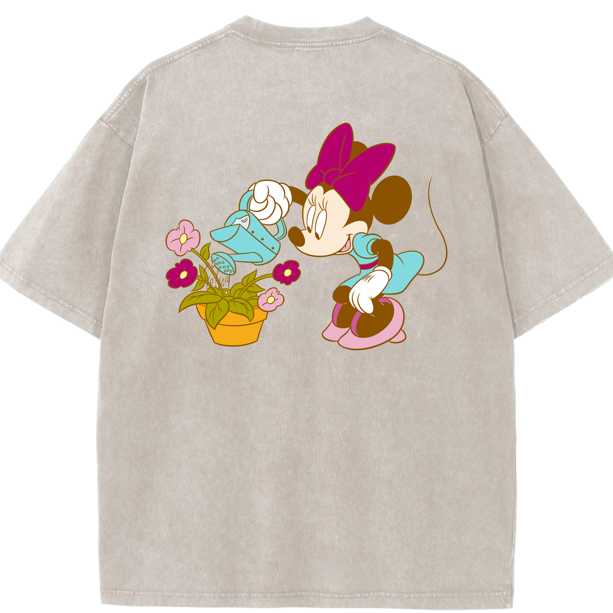 （画像用） ミッキーマウス Mickey Mouse 綿100% ヴィンテージ風 半袖Tシャツ（背面プリント）