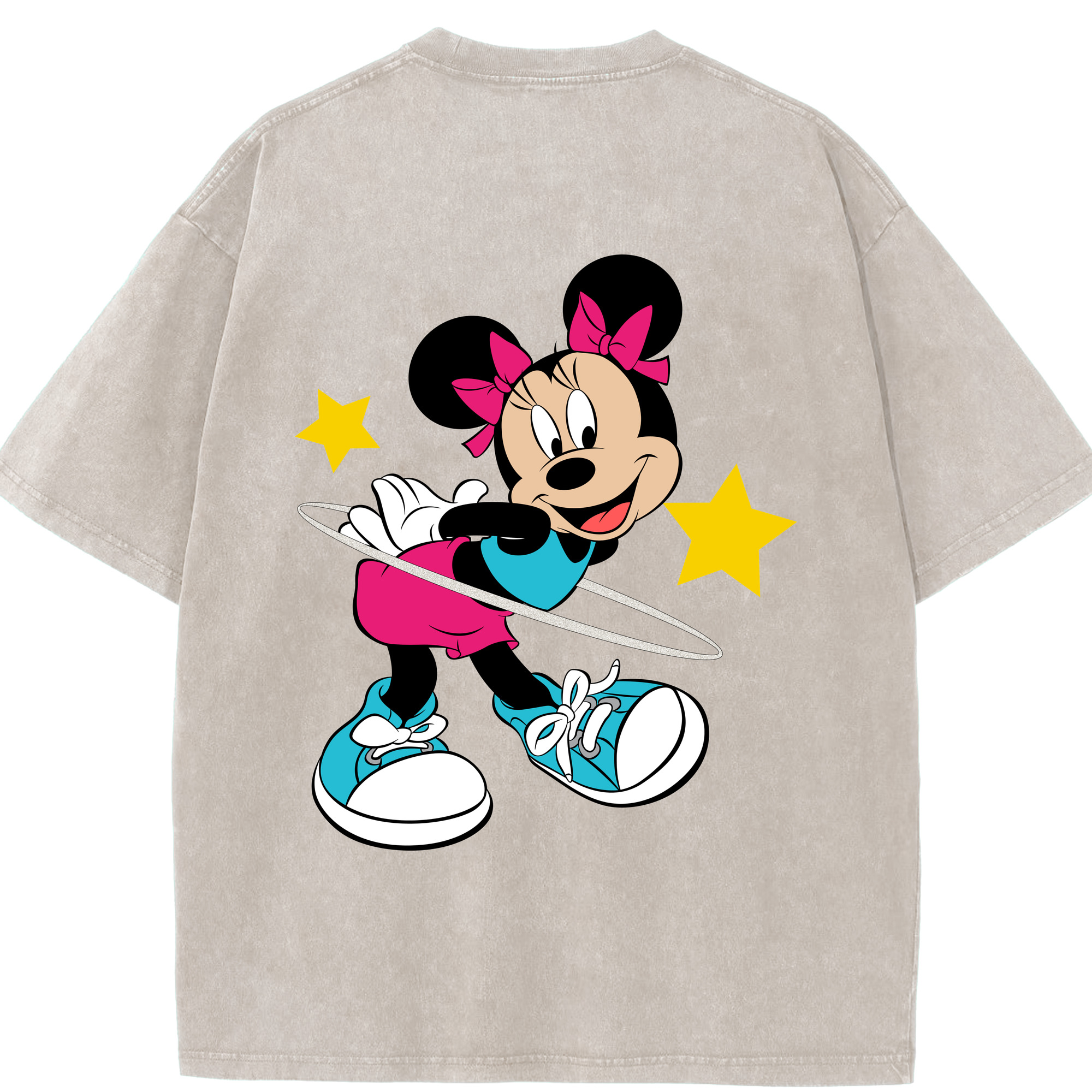 （画像用） ミッキーマウス Mickey Mouse 綿100% ヴィンテージ風 半袖Tシャツ（背面プリント）