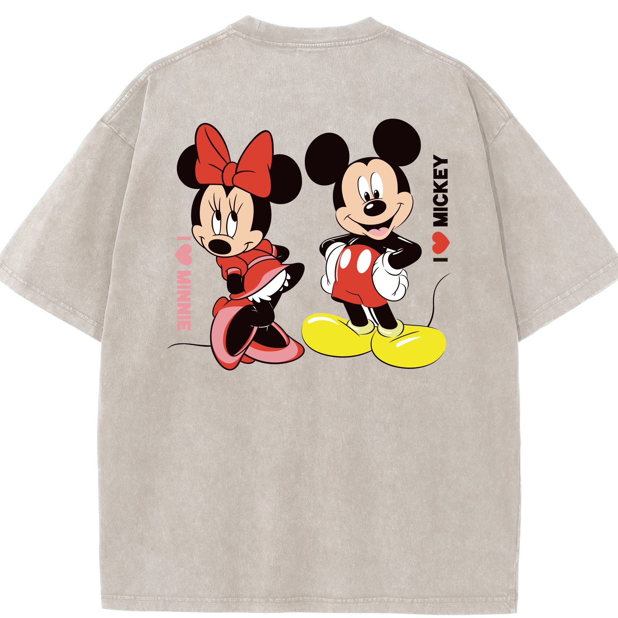 （画像用） ミッキーマウス Mickey Mouse 綿100% ヴィンテージ風 半袖Tシャツ（背面プリント）