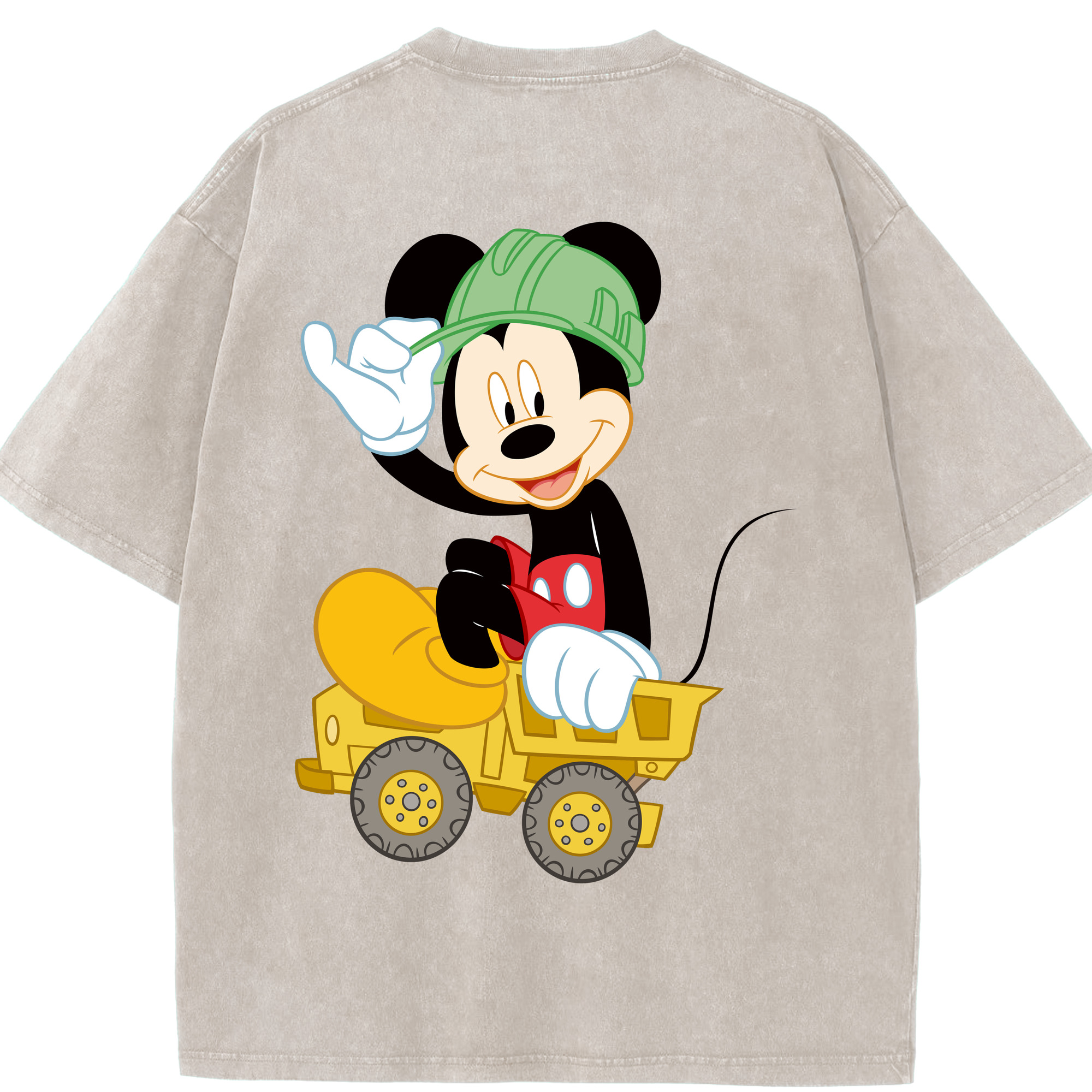 （画像用） ミッキーマウス Mickey Mouse 綿100% ヴィンテージ風 半袖Tシャツ（背面プリント）