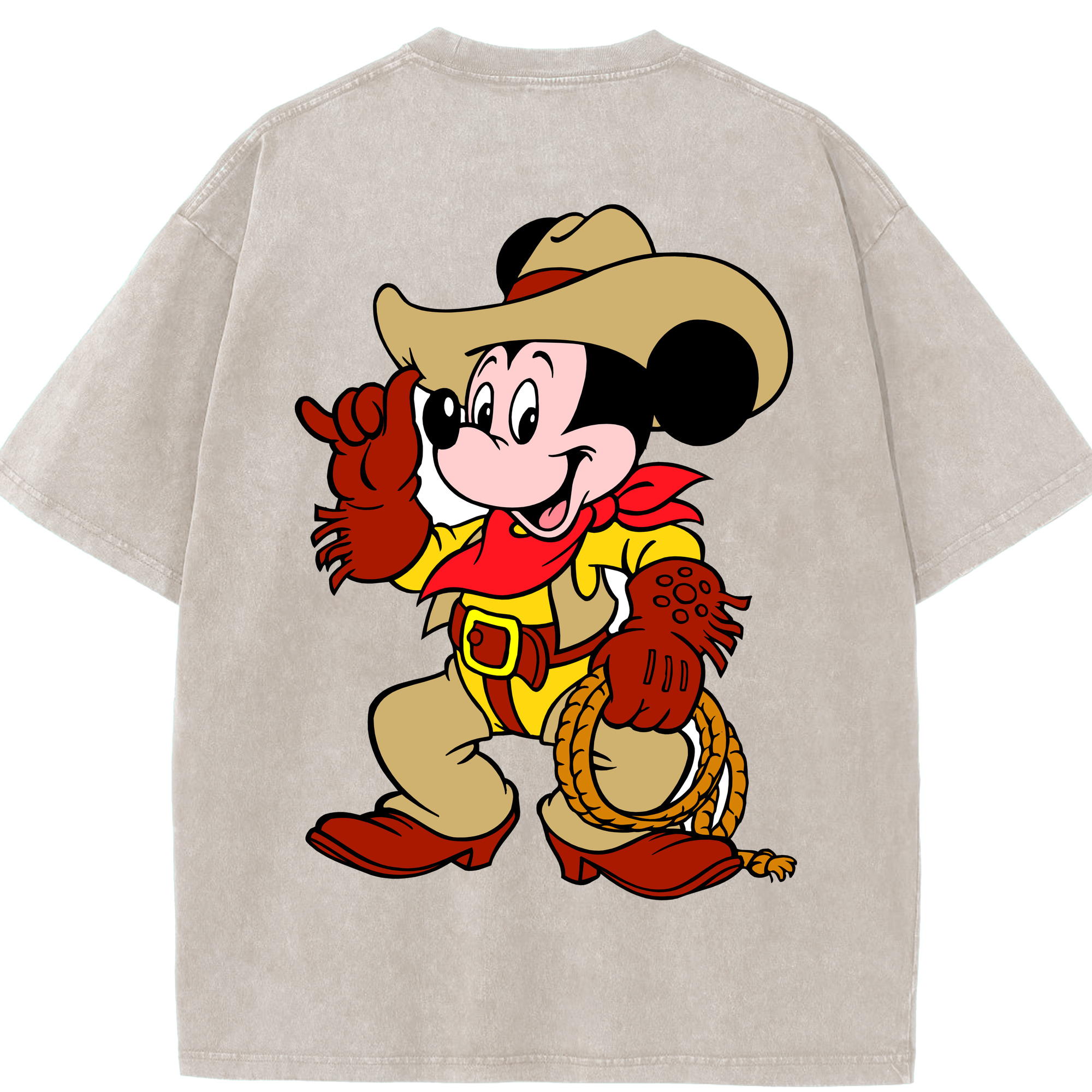 （画像用） ミッキーマウス Mickey Mouse 綿100% ヴィンテージ風 半袖Tシャツ（背面プリント）