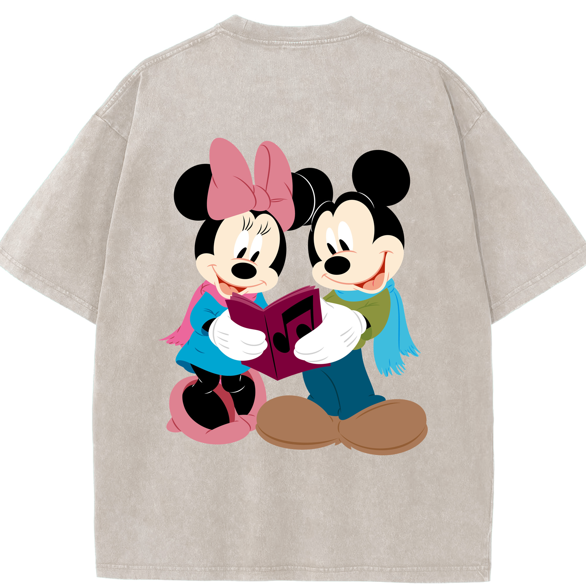 （画像用） ミッキーマウス Mickey Mouse 綿100% ヴィンテージ風 半袖Tシャツ（背面プリント）
