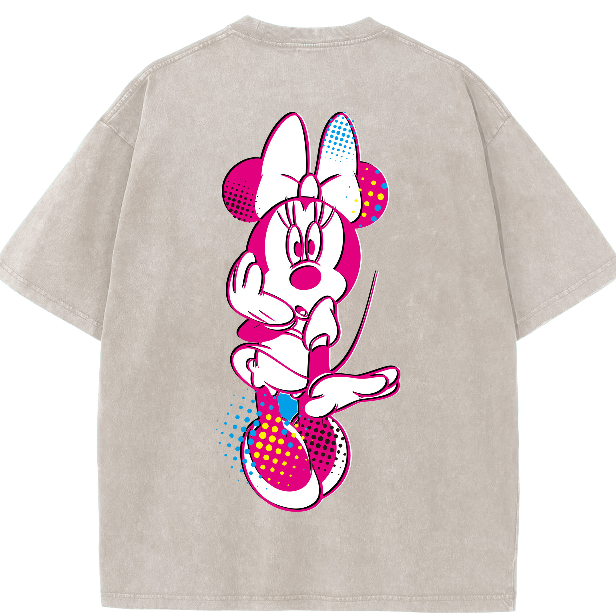 （画像用） ミッキーマウス Mickey Mouse 綿100% ヴィンテージ風 半袖Tシャツ（背面プリント）