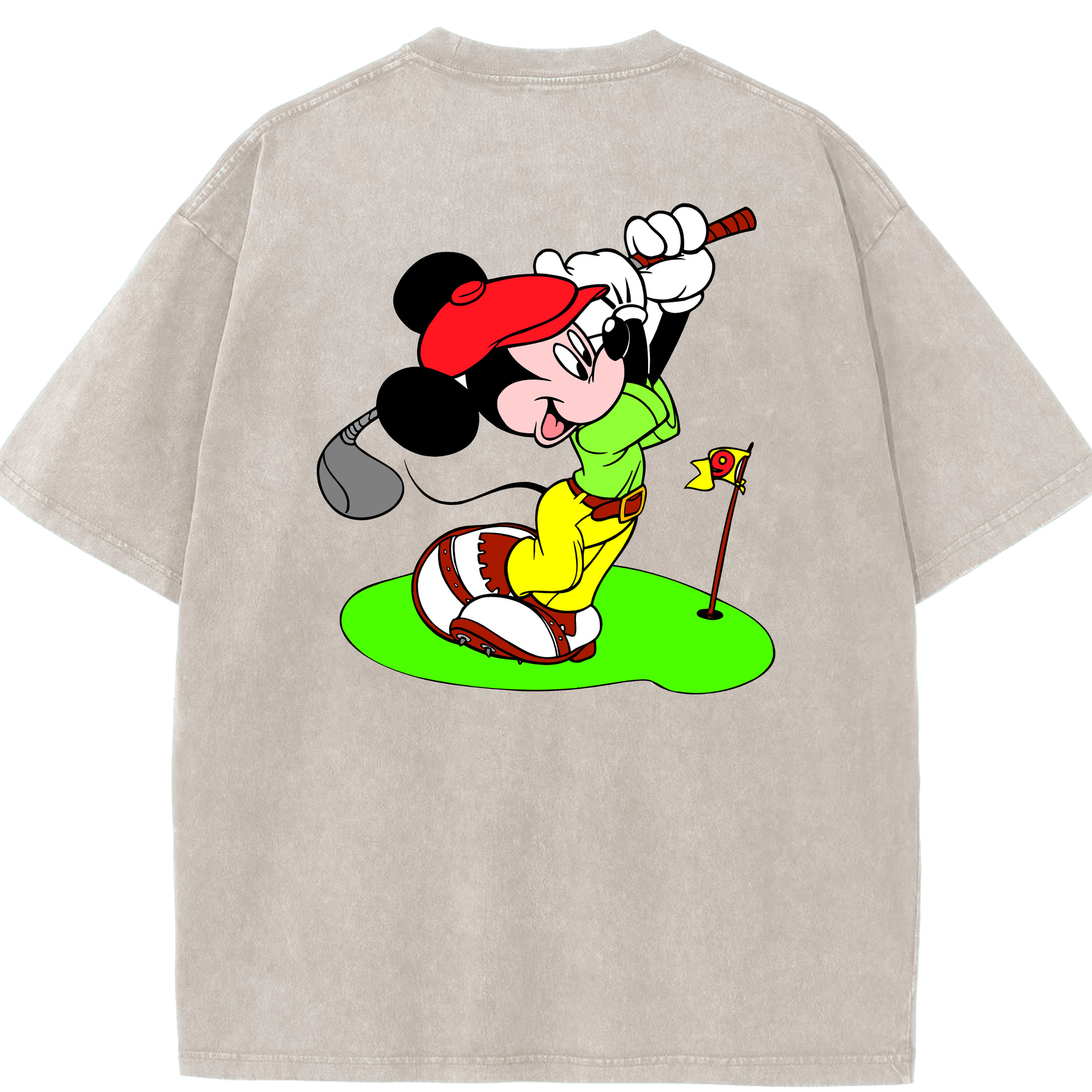 （画像用） ミッキーマウス Mickey Mouse 綿100% ヴィンテージ風 半袖Tシャツ（背面プリント）