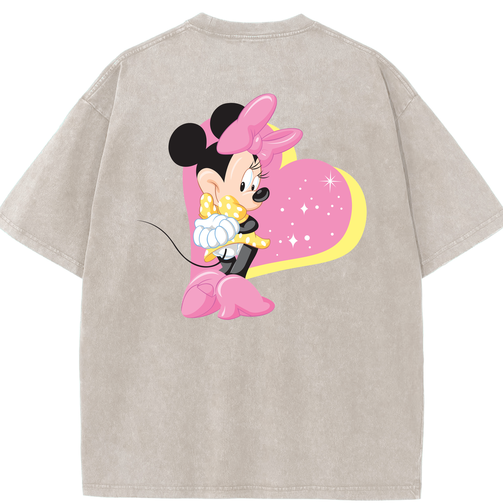 （画像用） ミッキーマウス Mickey Mouse 綿100% ヴィンテージ風 半袖Tシャツ（背面プリント）