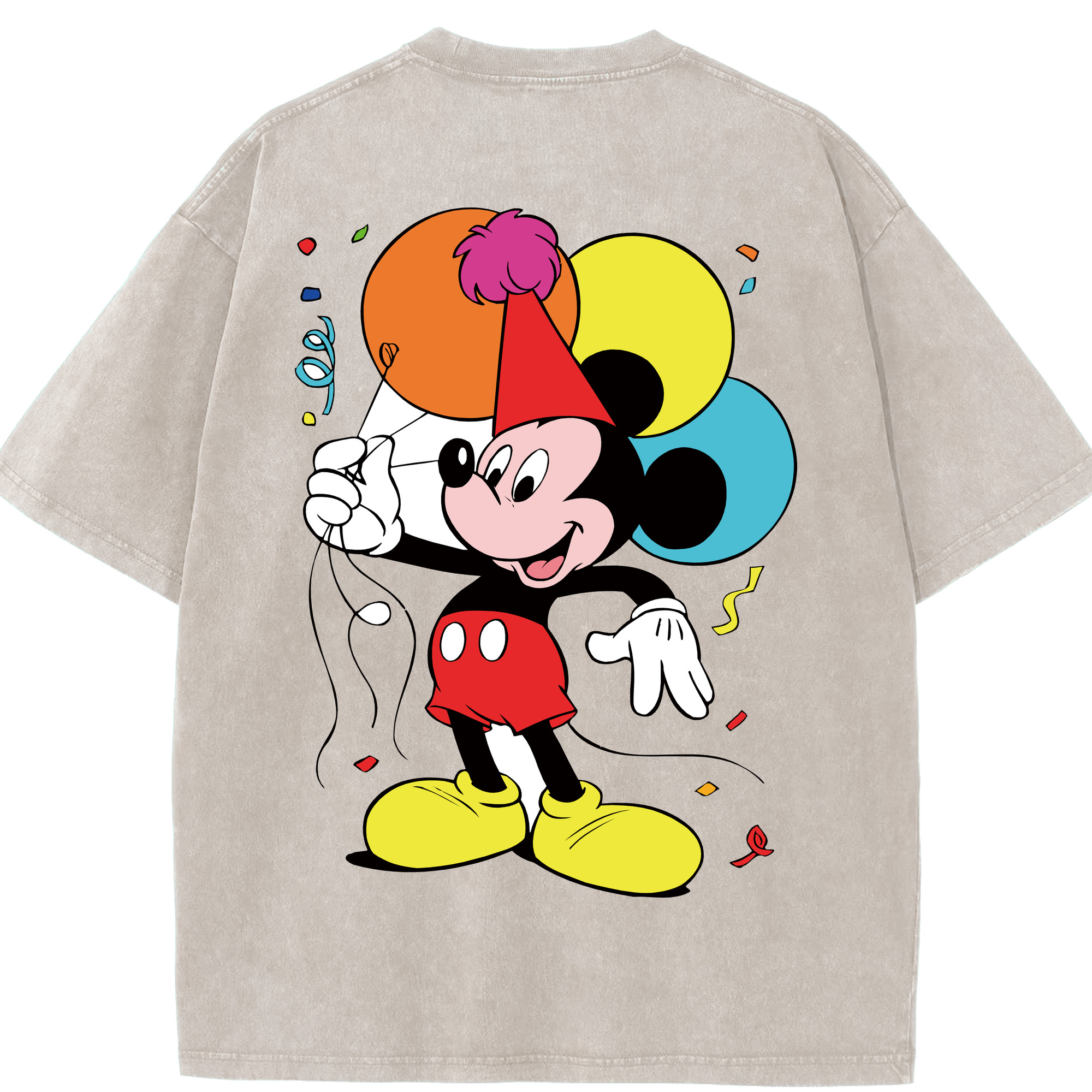 （画像用） ミッキーマウス Mickey Mouse 綿100% ヴィンテージ風 半袖Tシャツ（背面プリント）