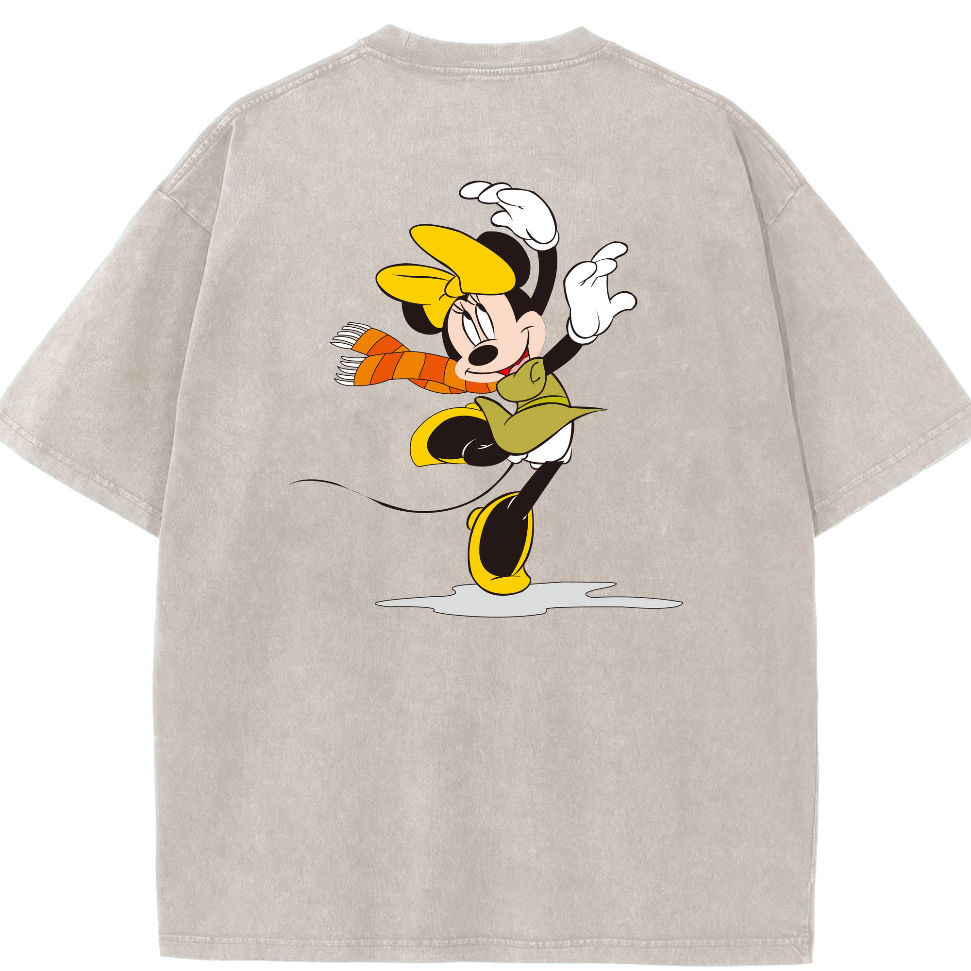 （画像用） ミッキーマウス Mickey Mouse 綿100% ヴィンテージ風 半袖Tシャツ（背面プリント）