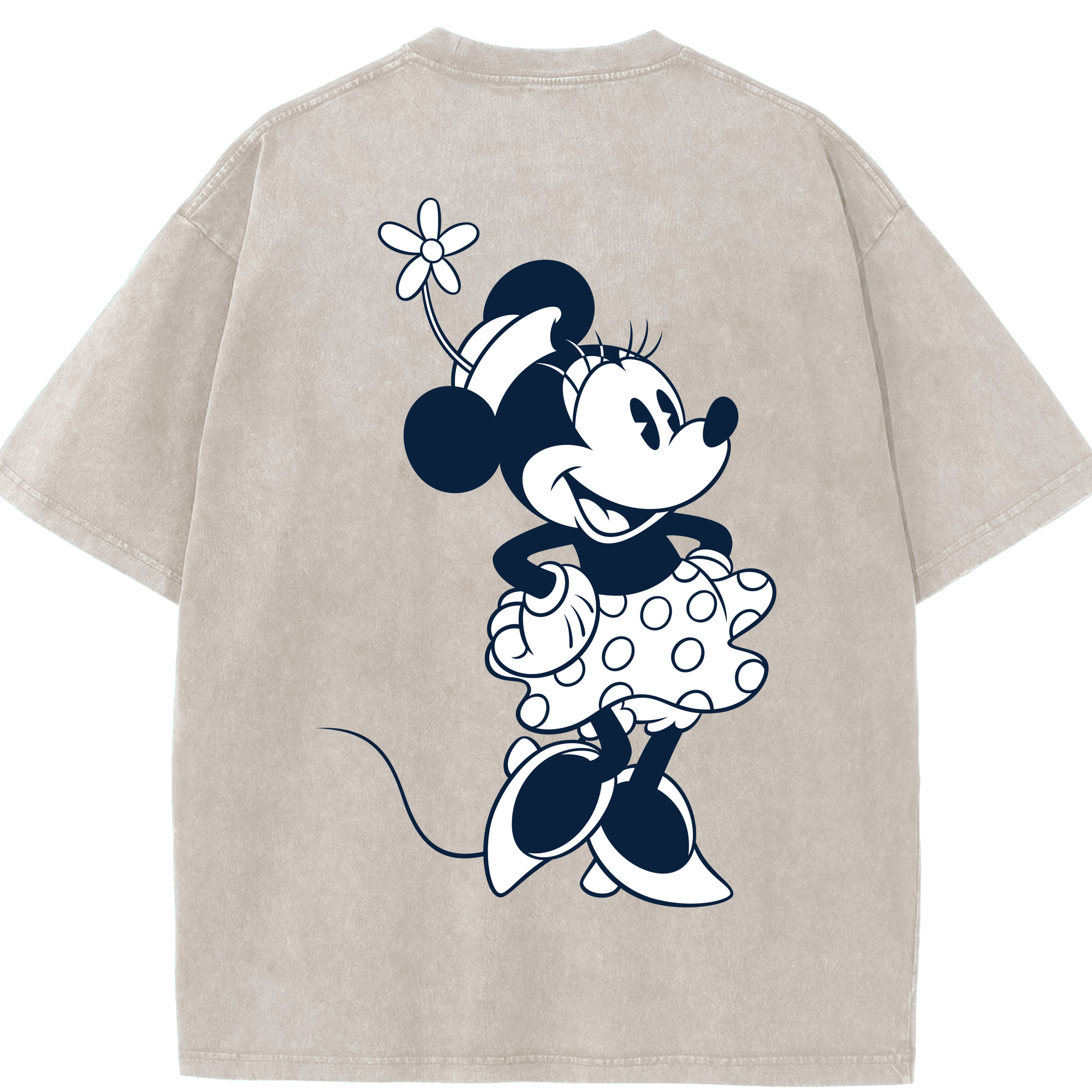 （画像用） ミッキーマウス Mickey Mouse 綿100% ヴィンテージ風 半袖Tシャツ（背面プリント）